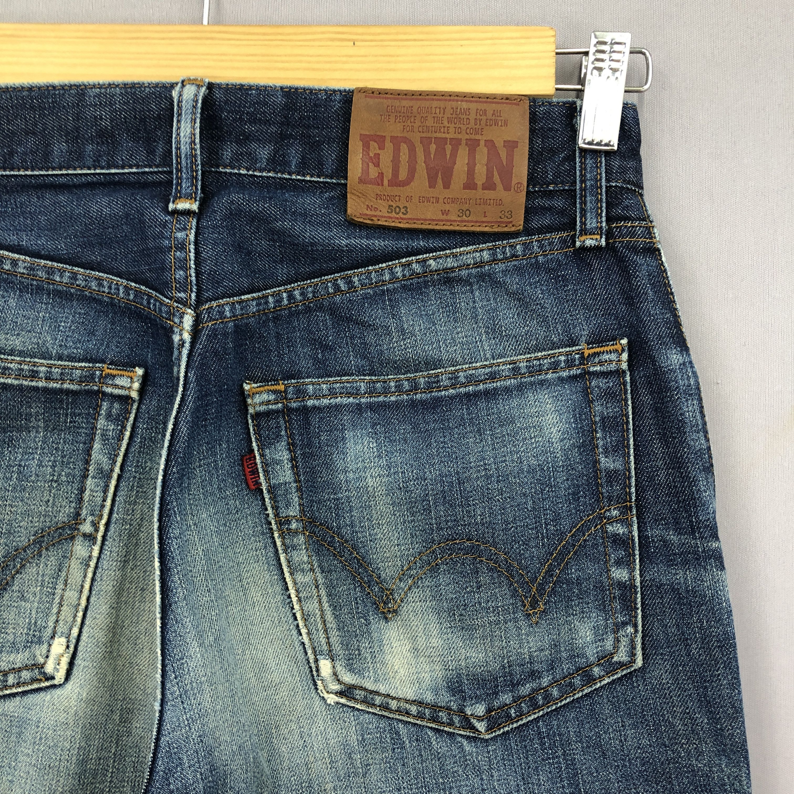 Levi's × Vintage Vintage Edwin 503 Jeans Japanese Distressed Indigo Denim Size 28" / US 6 / IT 42 - 5 Thumbnail