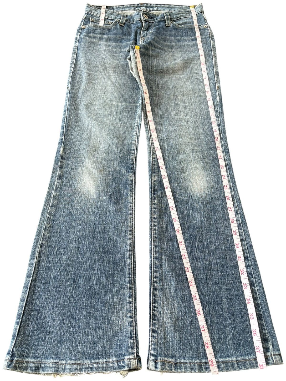 Levi's Vintage 90s Levis 553 Faded Wash Distressed Flare Jeans Size 28" / US 6 / IT 42 - 7 Thumbnail