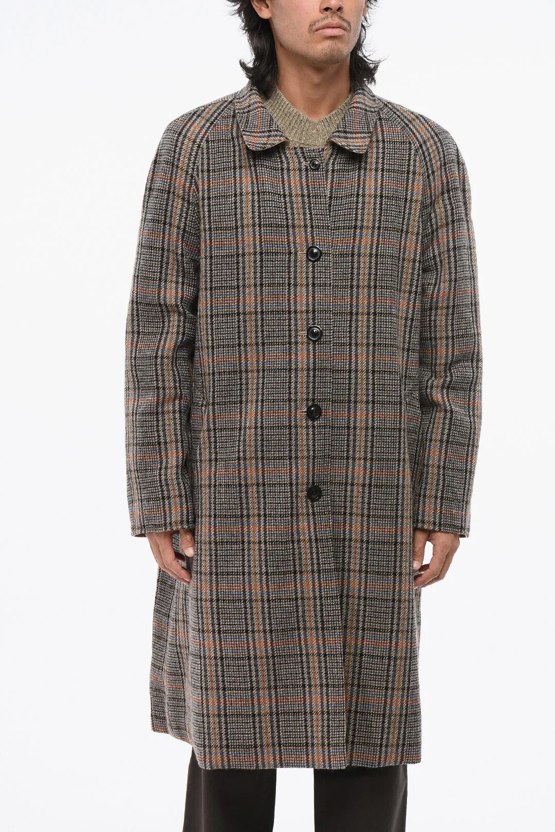 Maison Margiela og1mm0326 Vintage-Effect Checked Coat in Beige Size US M / EU 48-50 / 2 - 1 Thumbnail