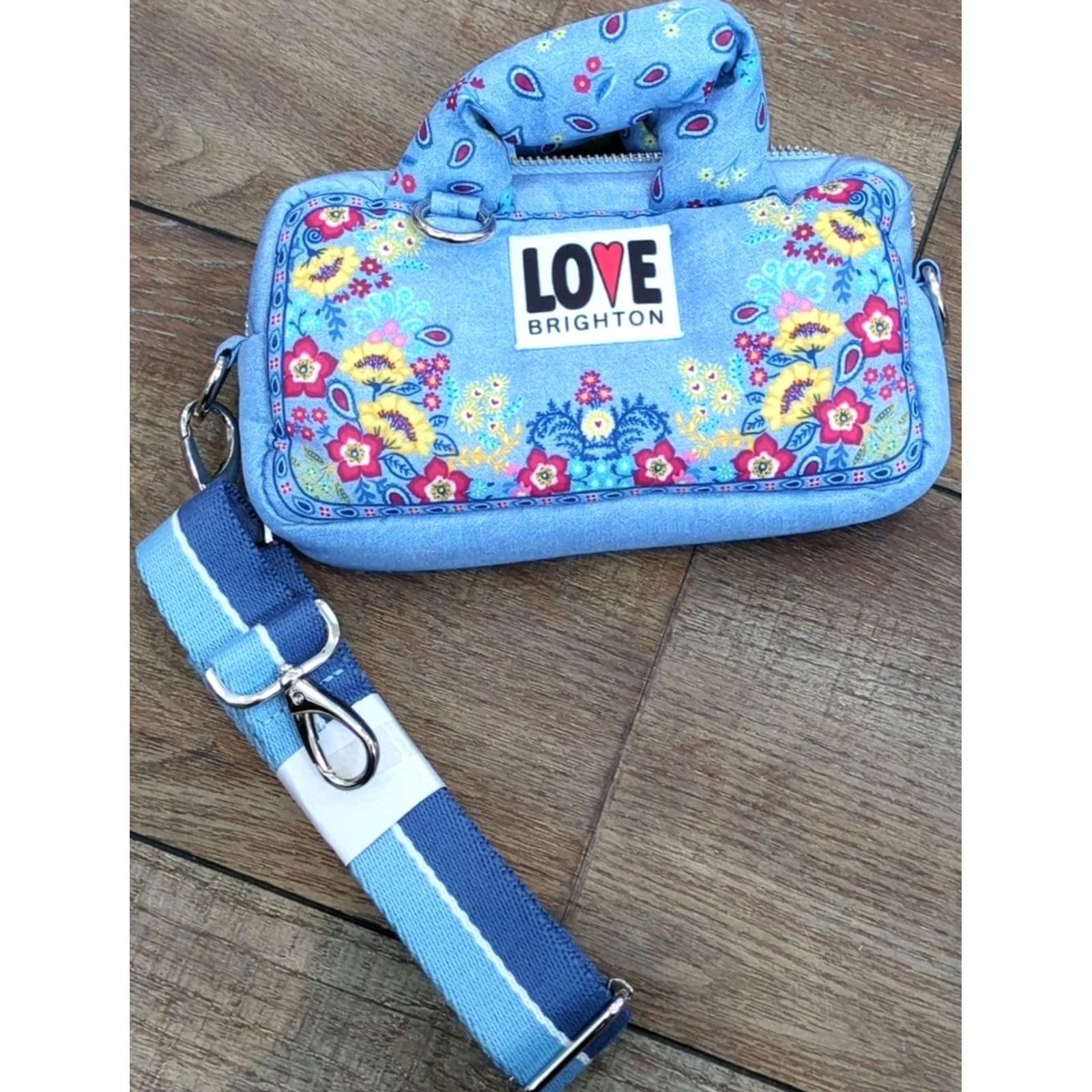 Brighton Brighton Bandana Love Cross Body Bag Small Blue Flowers NWOT Size ONE SIZE - 2 Thumbnail