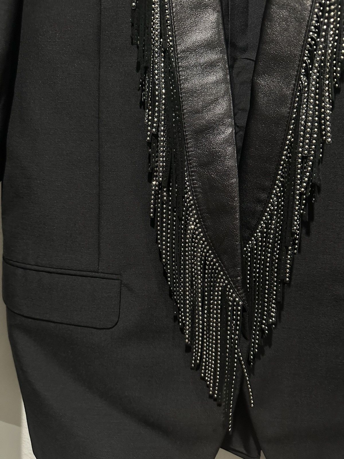 Hedi Slimane × Saint Laurent Paris SS16 Surf Sound Studded Fringe Blazer 48 Size 48R - 3 Thumbnail