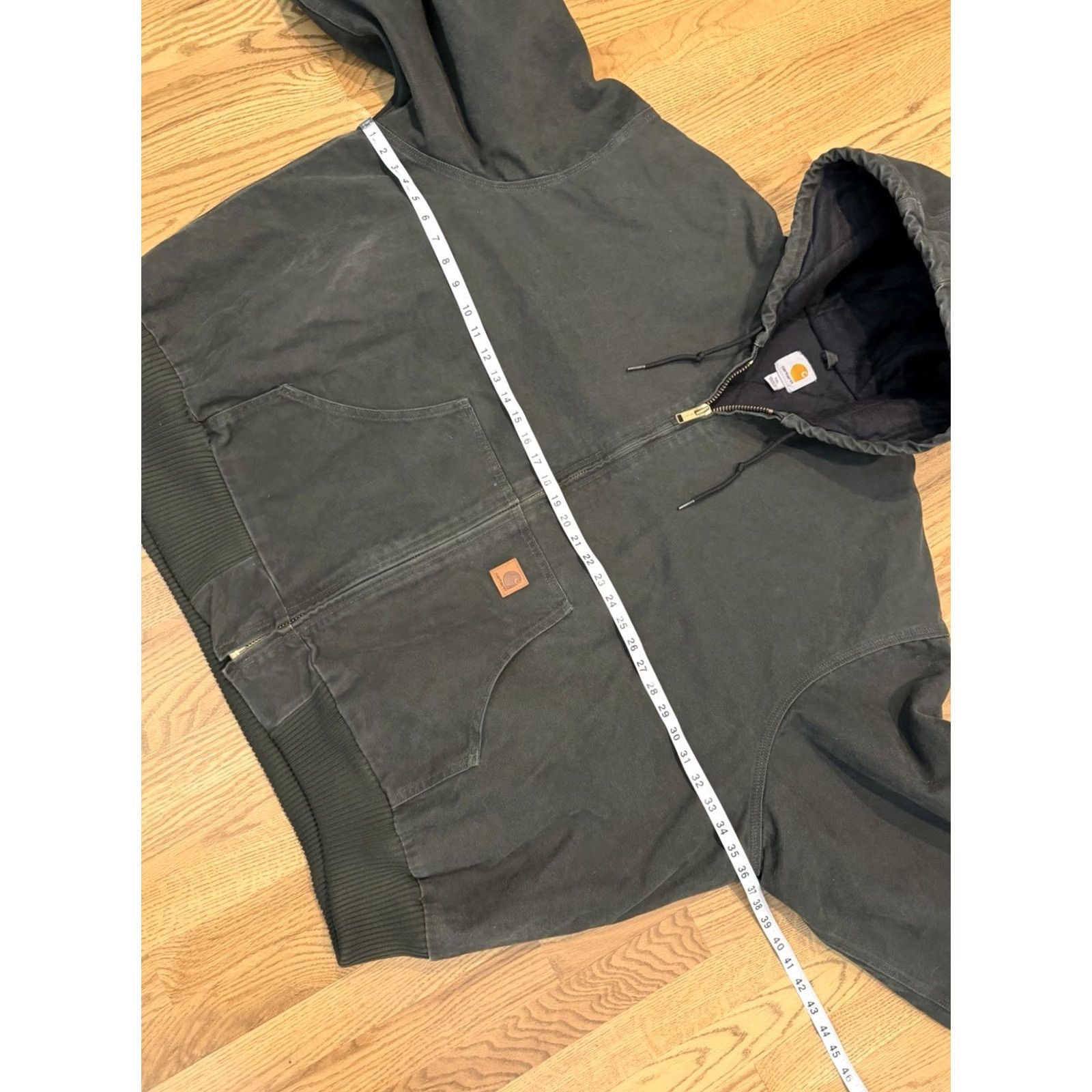 Carhartt Vintage Carhartt Jacket Mens 5XL J130 MOS Green 90s Hooded Canvas Workwear Zip - Outdoor Casual Size US XXL / EU 58 / 5 - 5 Thumbnail