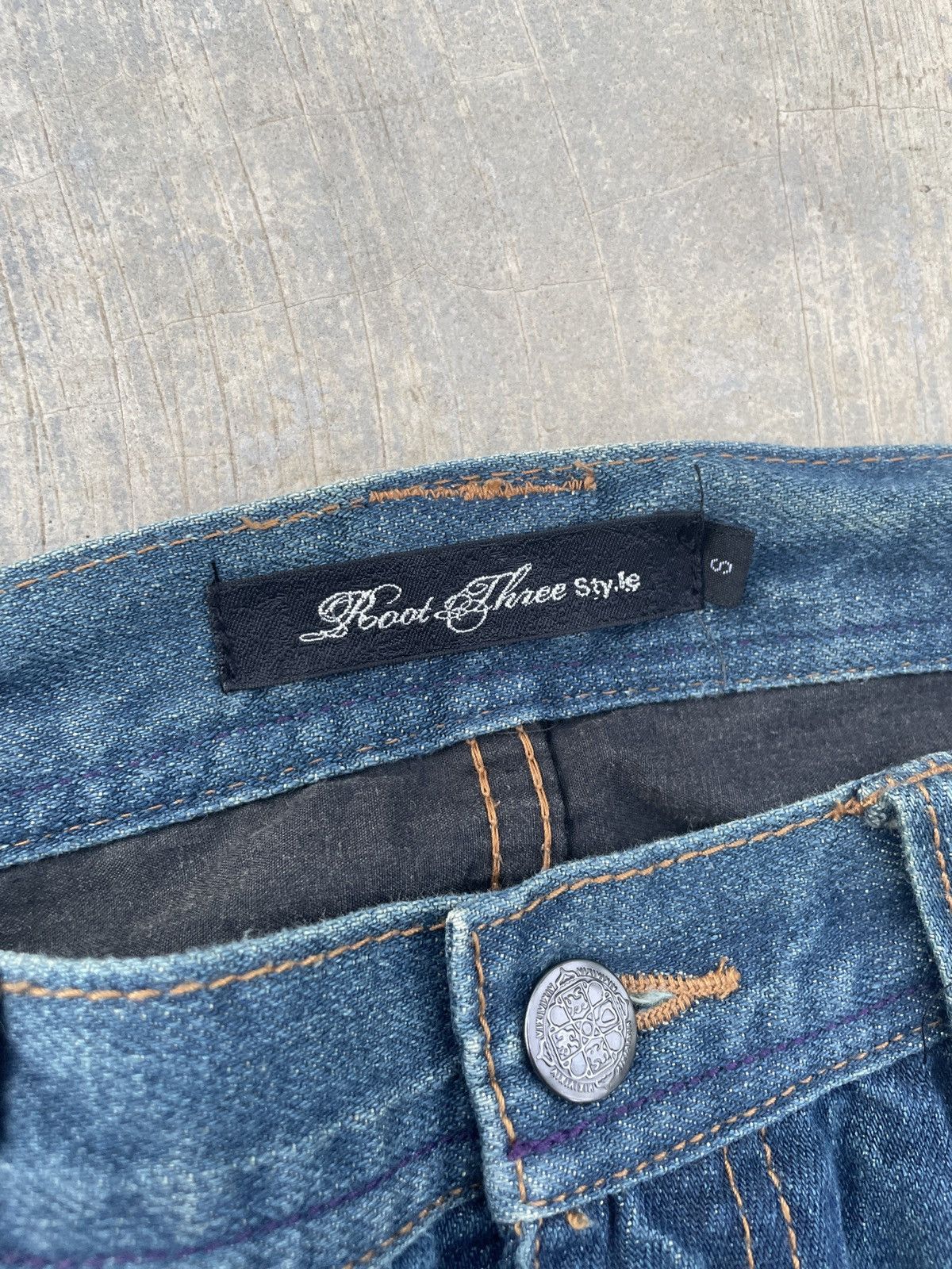Kapital 💥RARE💥ROOT THREE WHISKER DISTRESSED FLARE JEANS PUNK ARCHIVE Size US 30 / EU 46 - 5 Thumbnail