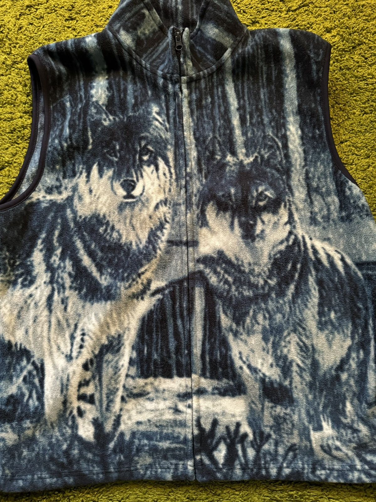 Designer × Vintage Y2K style Woolf pattern fleece vest gilet Size US XL / EU 56 / 4 - 3 Thumbnail