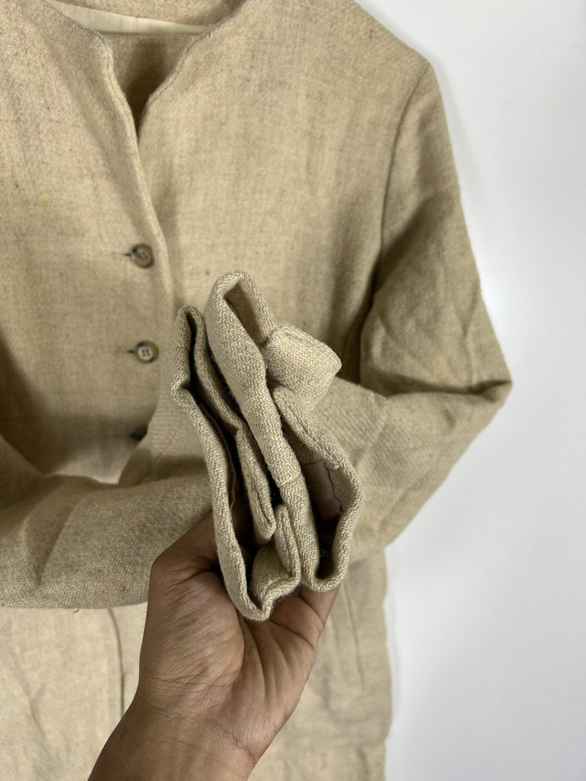 American Rag × Harris Tweed × Vintage ⚡️Vintage American Rag Cle Harris Tweed Button Long Coat Size S / US 4 / IT 40 - 7 Thumbnail