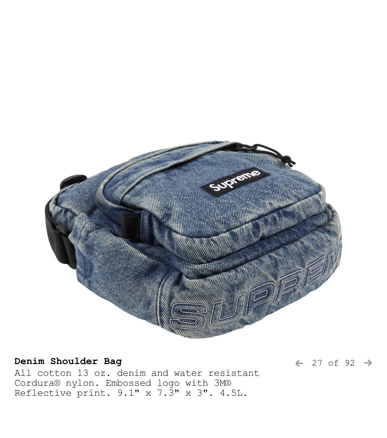 Supreme Supreme denim shoulder bag Size ONE SIZE - 3 Thumbnail