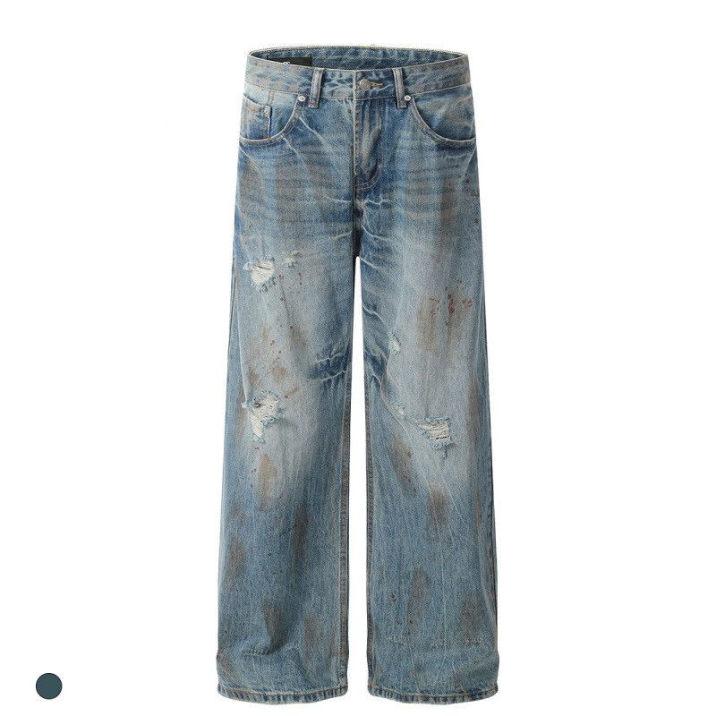 Japanese Brand × Jean Retro loose straight leg ripped jeans Size US 32 / EU 48 - 4 Thumbnail