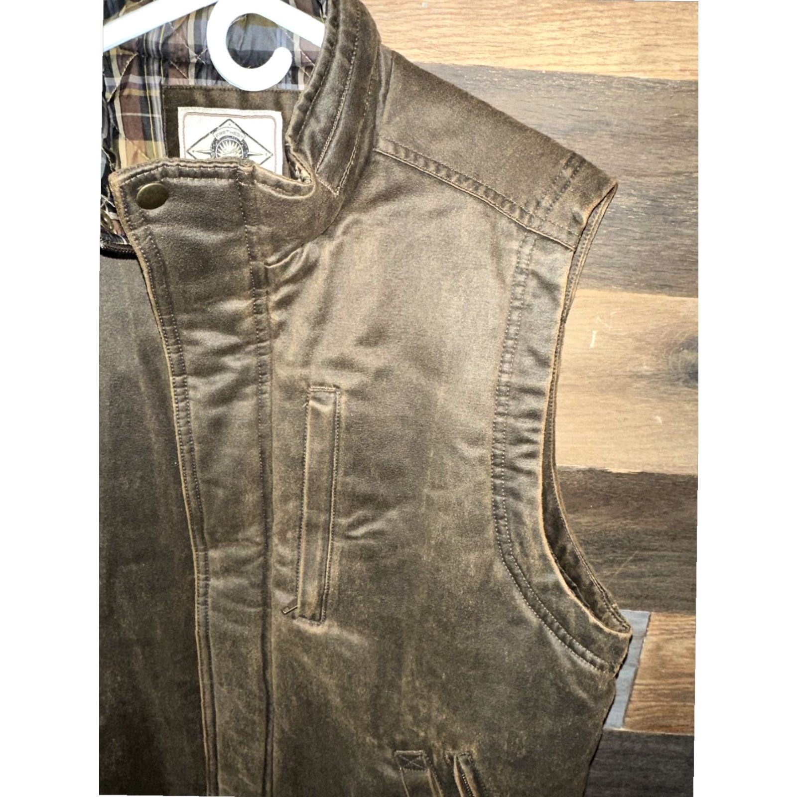 Scully Scully Mens Quilt Lined Faux Leather Puffer Vest Brown Extra Large XL Size US M / EU 48-50 / 2 - 3 Thumbnail