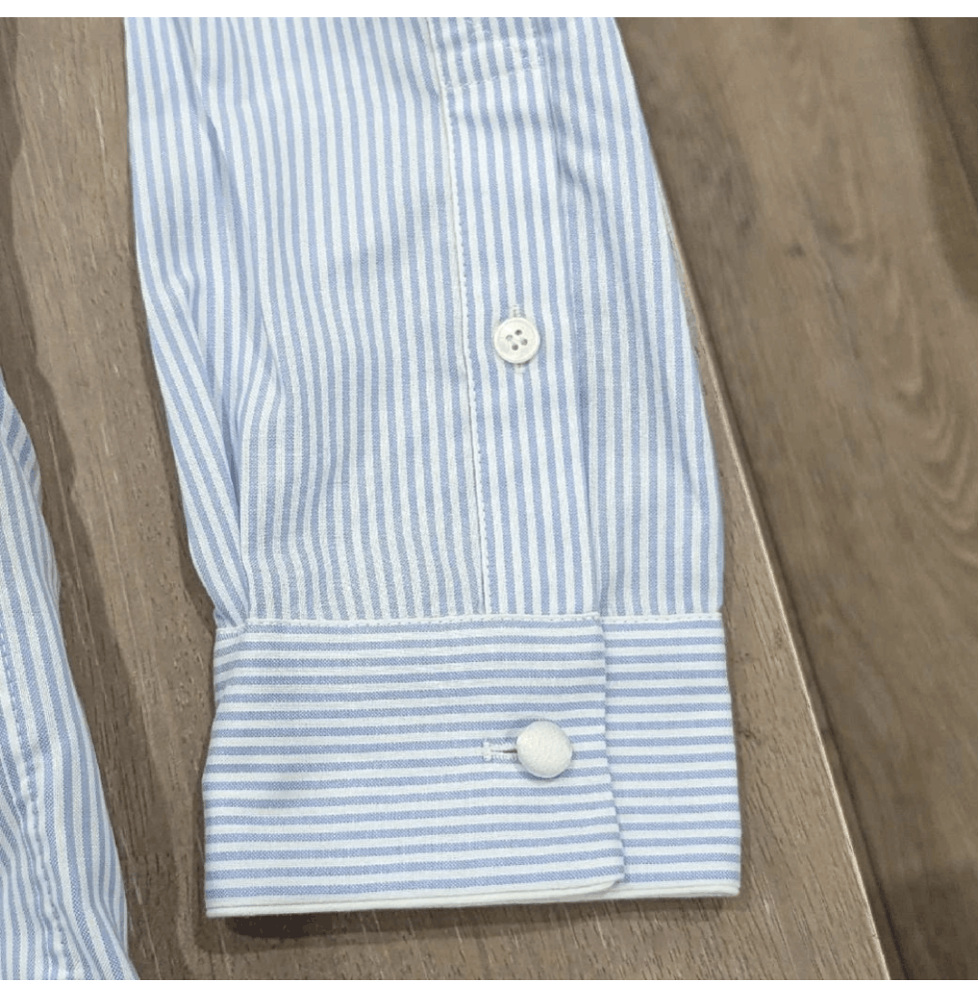 Balmain BALMAIN Striped LS Button Up Pajama Shirt Light Blue 50 Size US M / EU 48-50 / 2 - 5 Thumbnail
