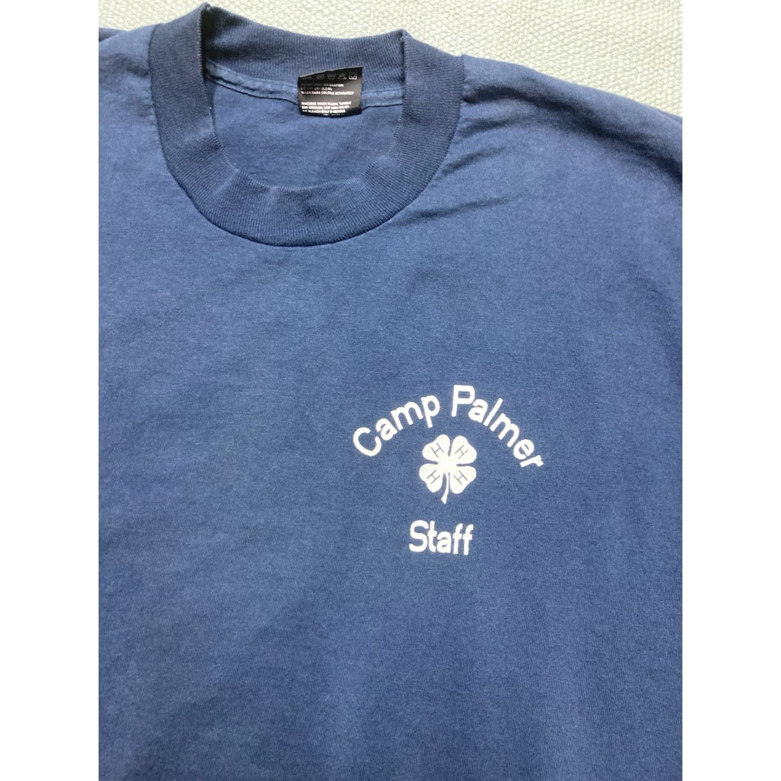 Fruit Of The Loom VINTAGE 90s Fruit of the Loom T-Shirt 4H camp Palmer farm Skunk Man FOTL XL Blue Mens Size US XL / EU 56 / 4 - 2 Thumbnail