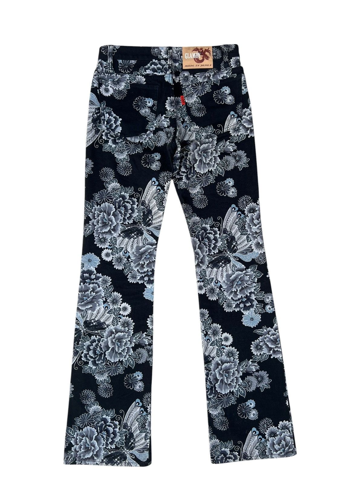 5351 POUR LES HOMMES Vintage GLAMDY Japan All Printed Bootcut Jeans Flare Size US 29 - 12 Thumbnail