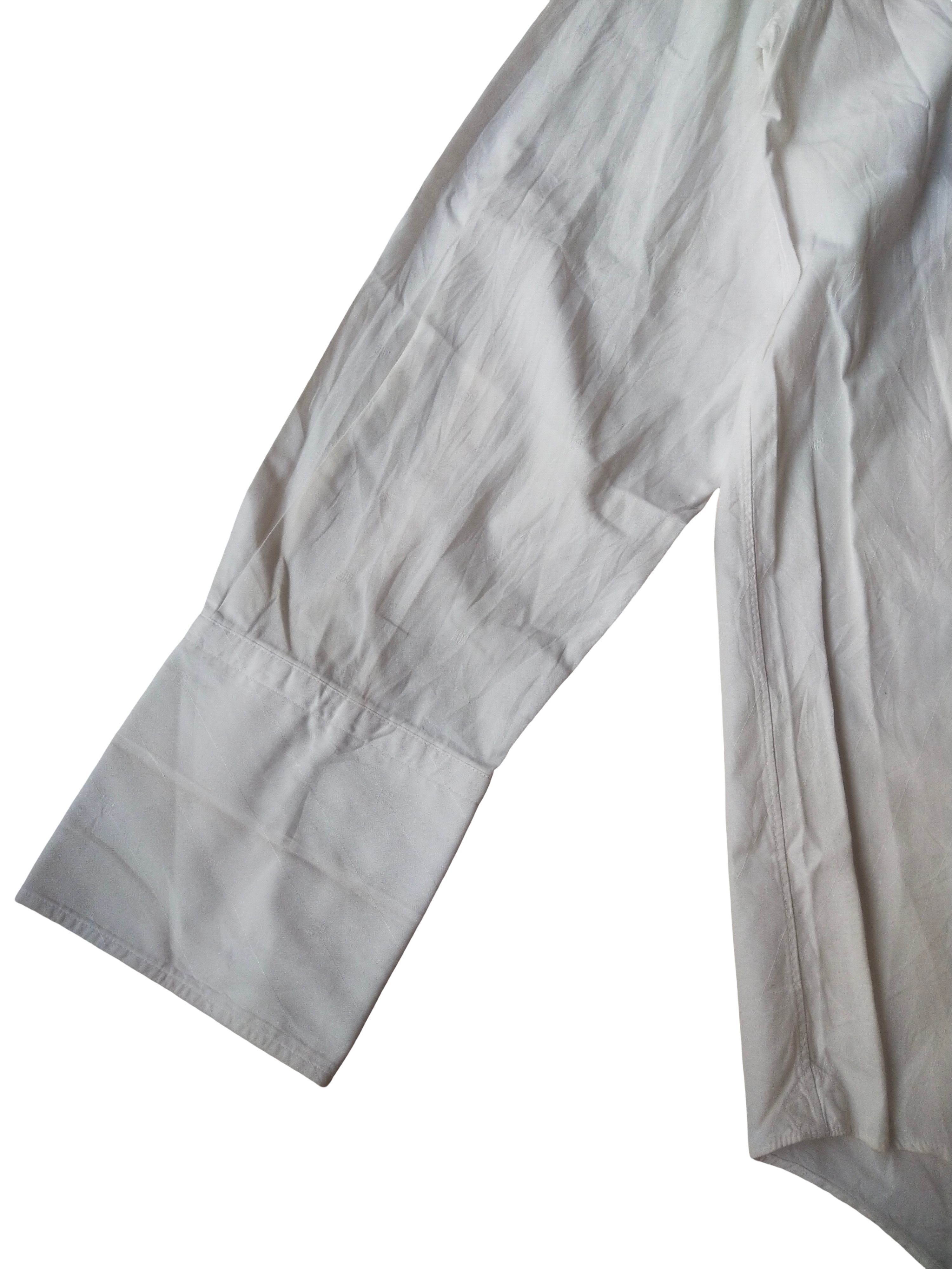 Givenchy 1990s Givenchy Paris 4G Monogram Jacquard White Dress Shirt Size XL / US 12-14 / IT 48-50 - 4 Thumbnail