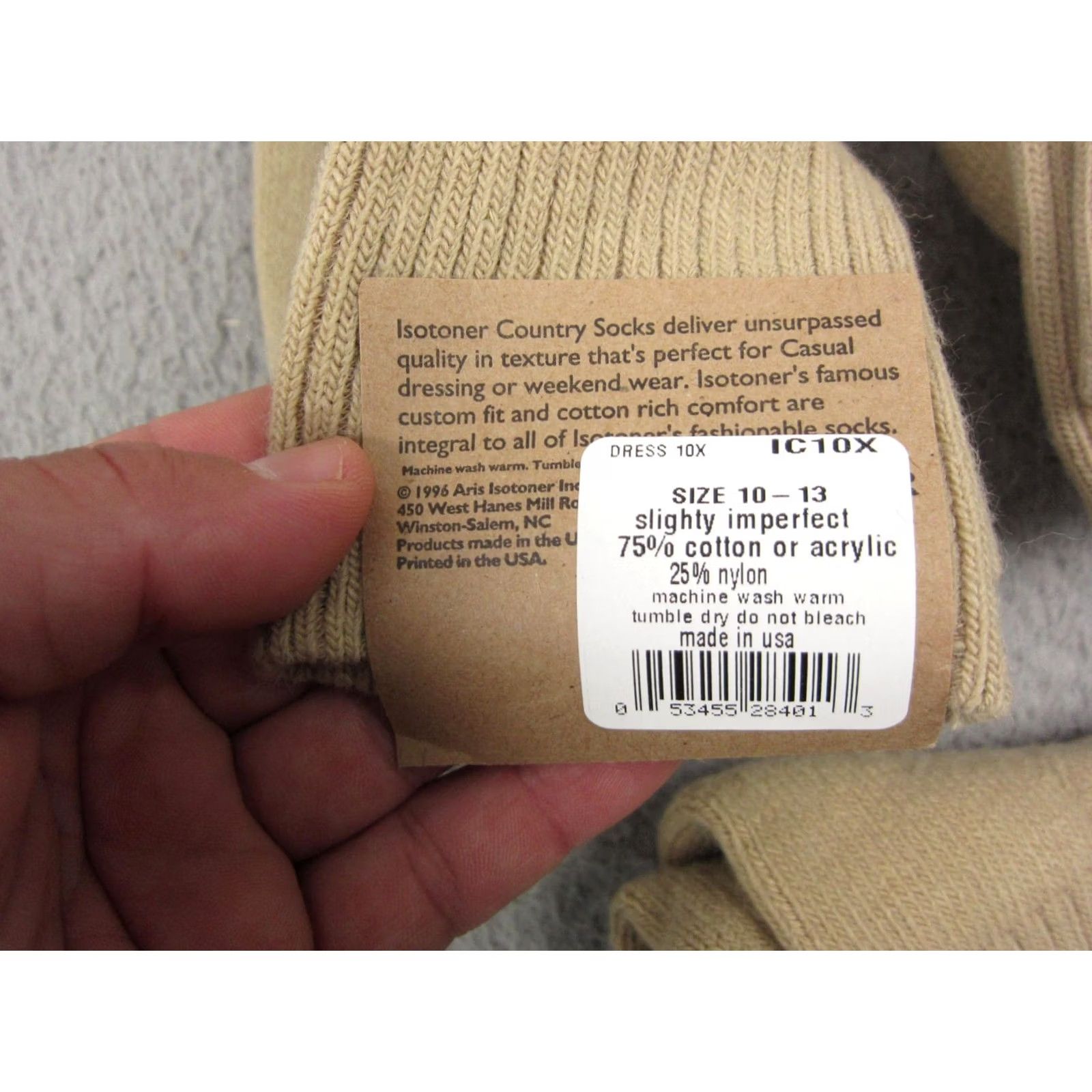 Vintage Isotoner Socks - Size 10-13 Vintage Beige, Merino Wool, 5-Pair Set - Shipping Fast Size ONE SIZE - 4 Thumbnail