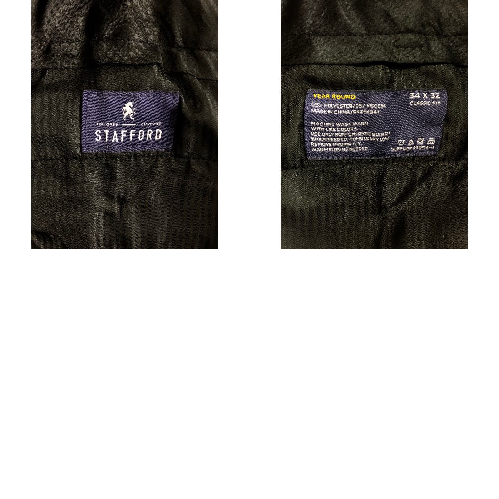 Stafford Stafford Classic Fit Pants 34x32 Mens Mid Rise Flat Front Black Straight Leg Dress Pants Size US 34 / EU 50 - 8 Thumbnail