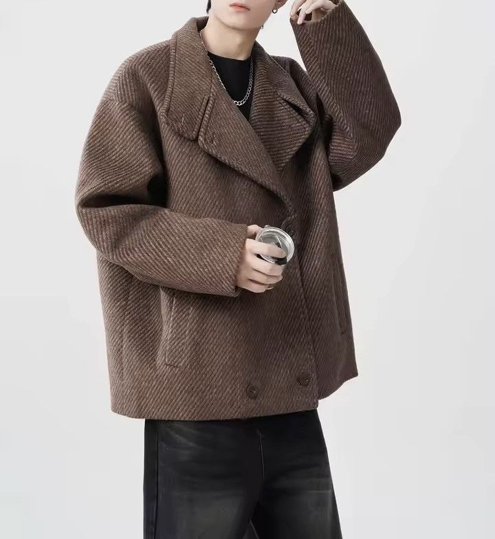 Vintage Retro Y2k Wool Blend Warm Loose Trendy Coat Jacket Size US L / EU 52-54 / 3 - 2 Thumbnail