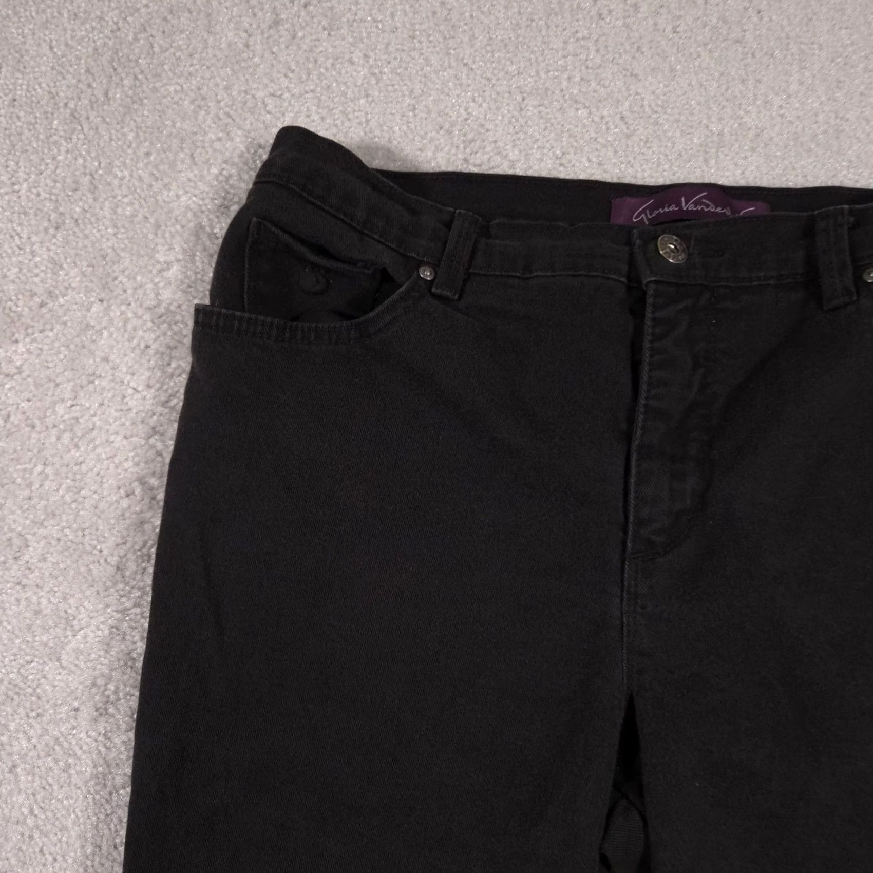 Gloria Vanderbilt Gloria Vanderbilt Amanda Jeans Women's 12P Petite Stretch Black Denim Mid-Rise Size 34" / US 12 / IT 48 - 4 Thumbnail