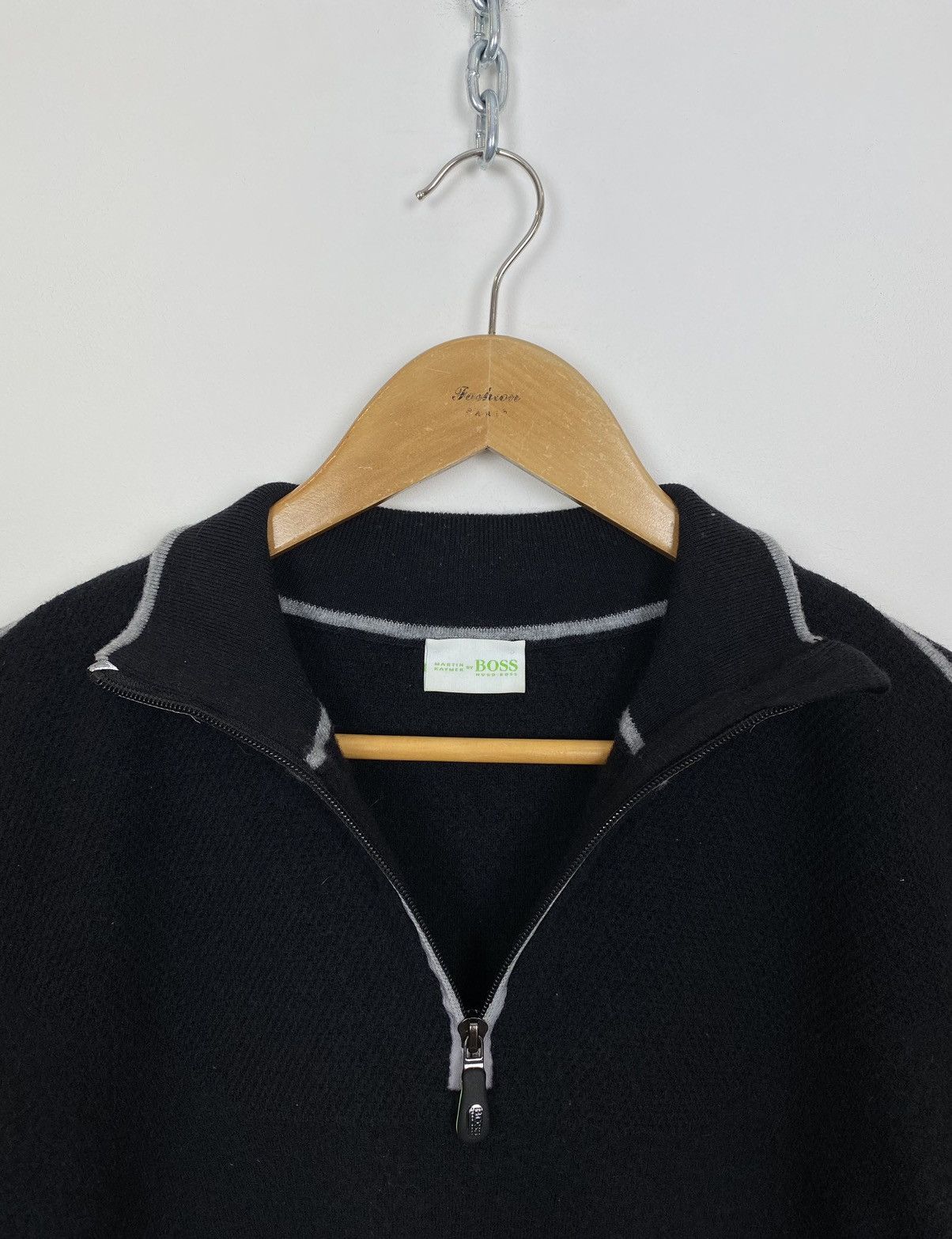 Designer Hugo Boss By Martin Kaymer 1/4 Zip Jumper Sweater Black knit Size US L / EU 52-54 / 3 - 5 Thumbnail