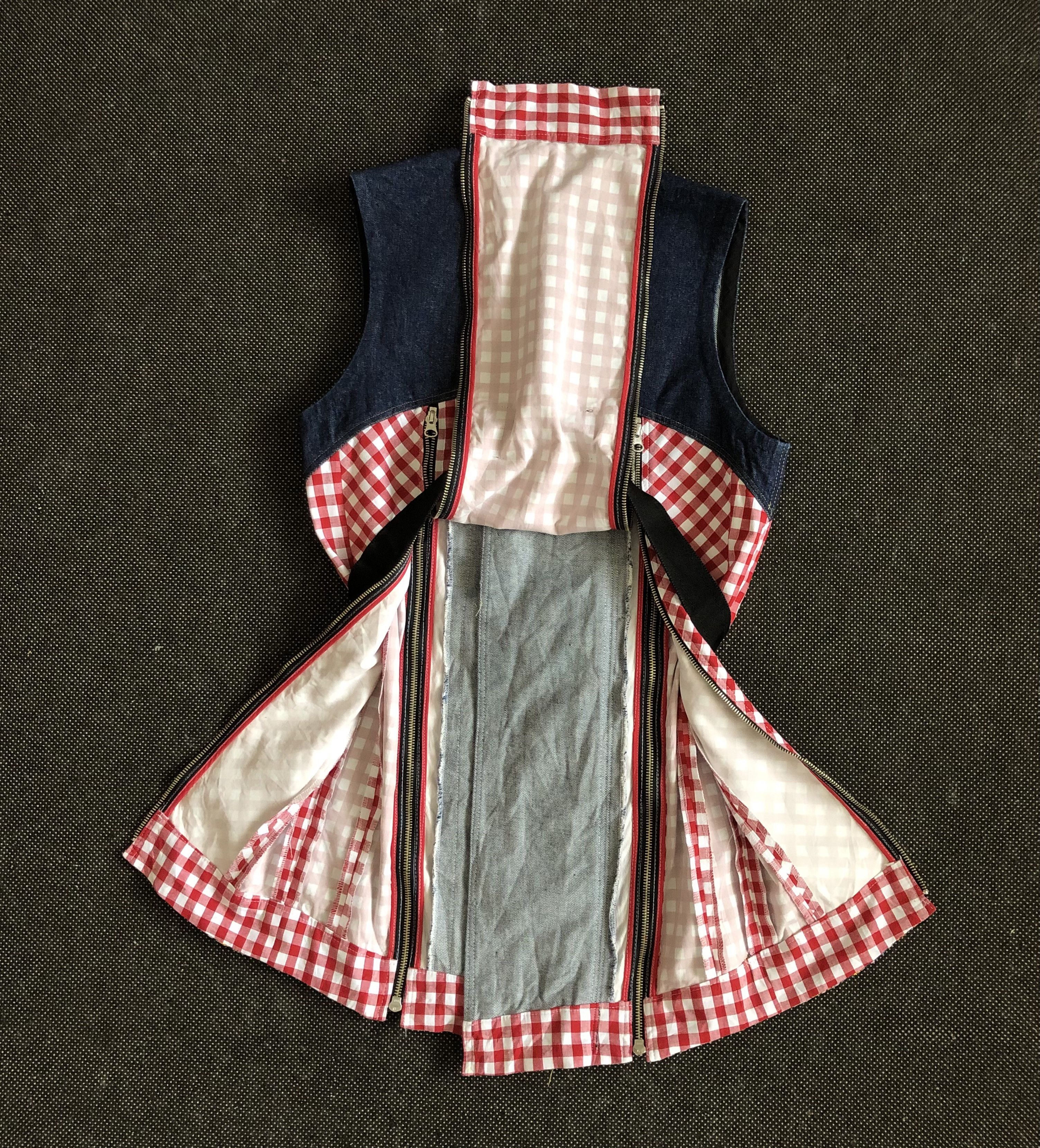 Japanese Brand × Vintage RARE🔥VINTAGE 1 OF 1 CUSTOM MADE MULTIZIP MINI DRESS Size S / US 4 / IT 40 - 3 Thumbnail