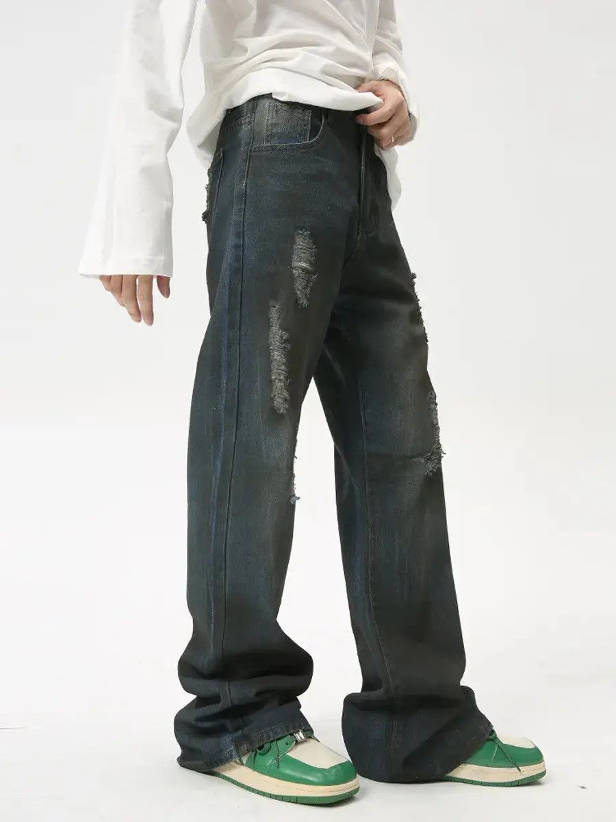 Japanese Brand Retro loose high street micro flared jeans Size US 32 / EU 48 - 2 Thumbnail