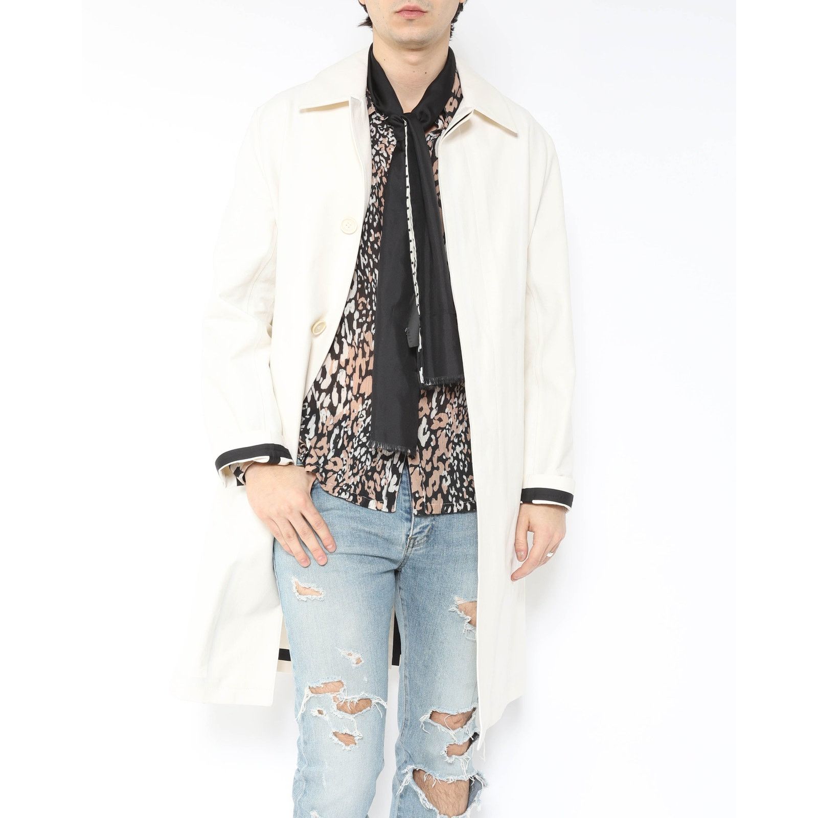 Berluti SS18 Classic Lizard Pocket Coat in Cream Cotton Size US M / EU 48-50 / 2 - 5 Thumbnail
