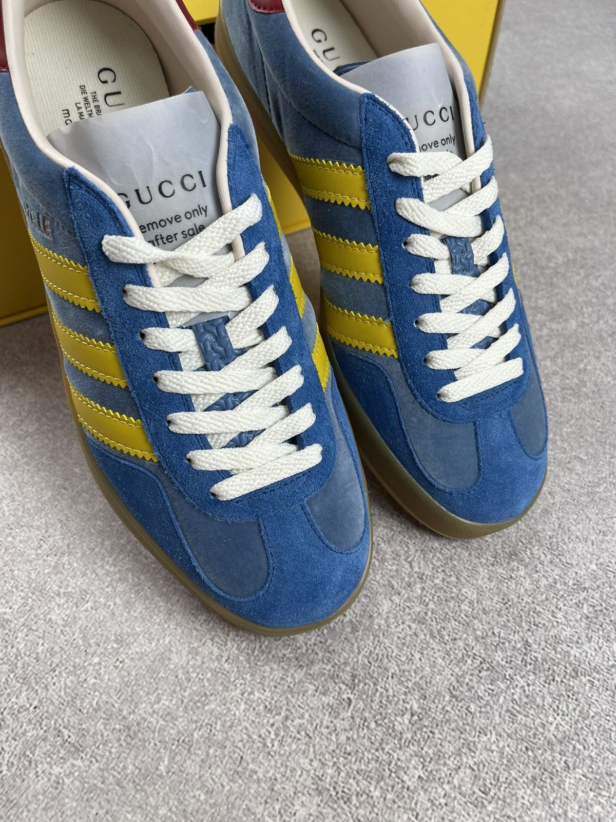 Gucci Adidas x Gucci Gazelle Blue/Yellow Size US 8.5 Size US 8.5 / EU 41-42 - 6 Thumbnail