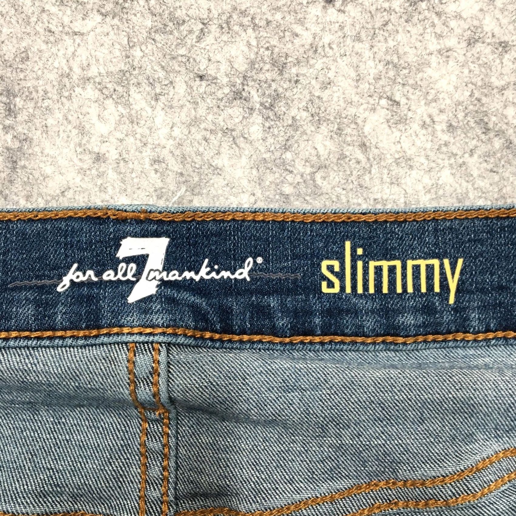 7 For All Mankind 7 For All Mankind Slimmy Jeans Mens 36x32 Blue Slim Straight Medium Wash Denim Jeans Slimmy Model Mens 36 Inseam 32 Size US 36 / EU 52 - 5 Thumbnail