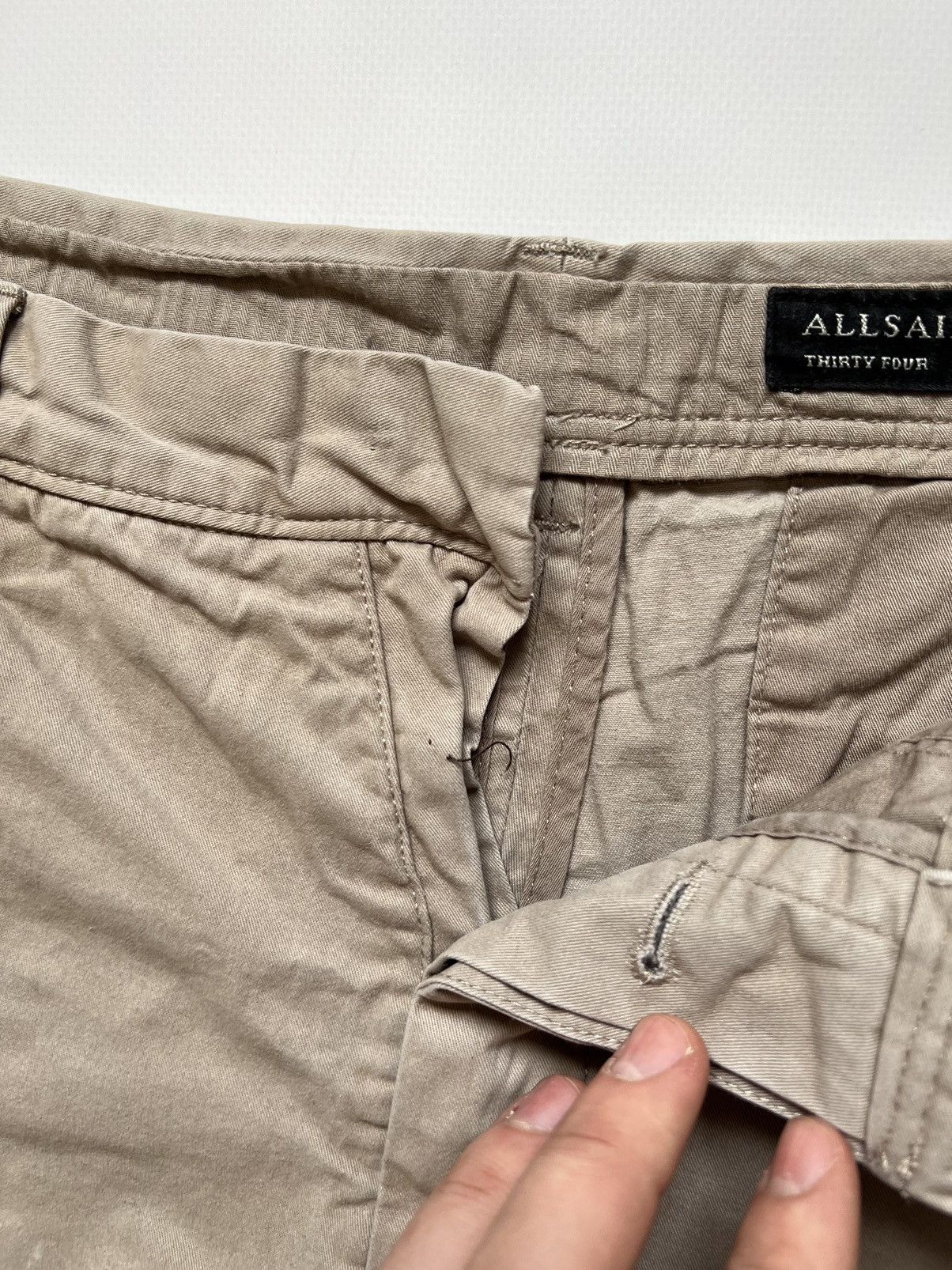 Allsaints Allsaints Beige Classic Shorts Chino Size US 34 / EU 50 - 3 Thumbnail