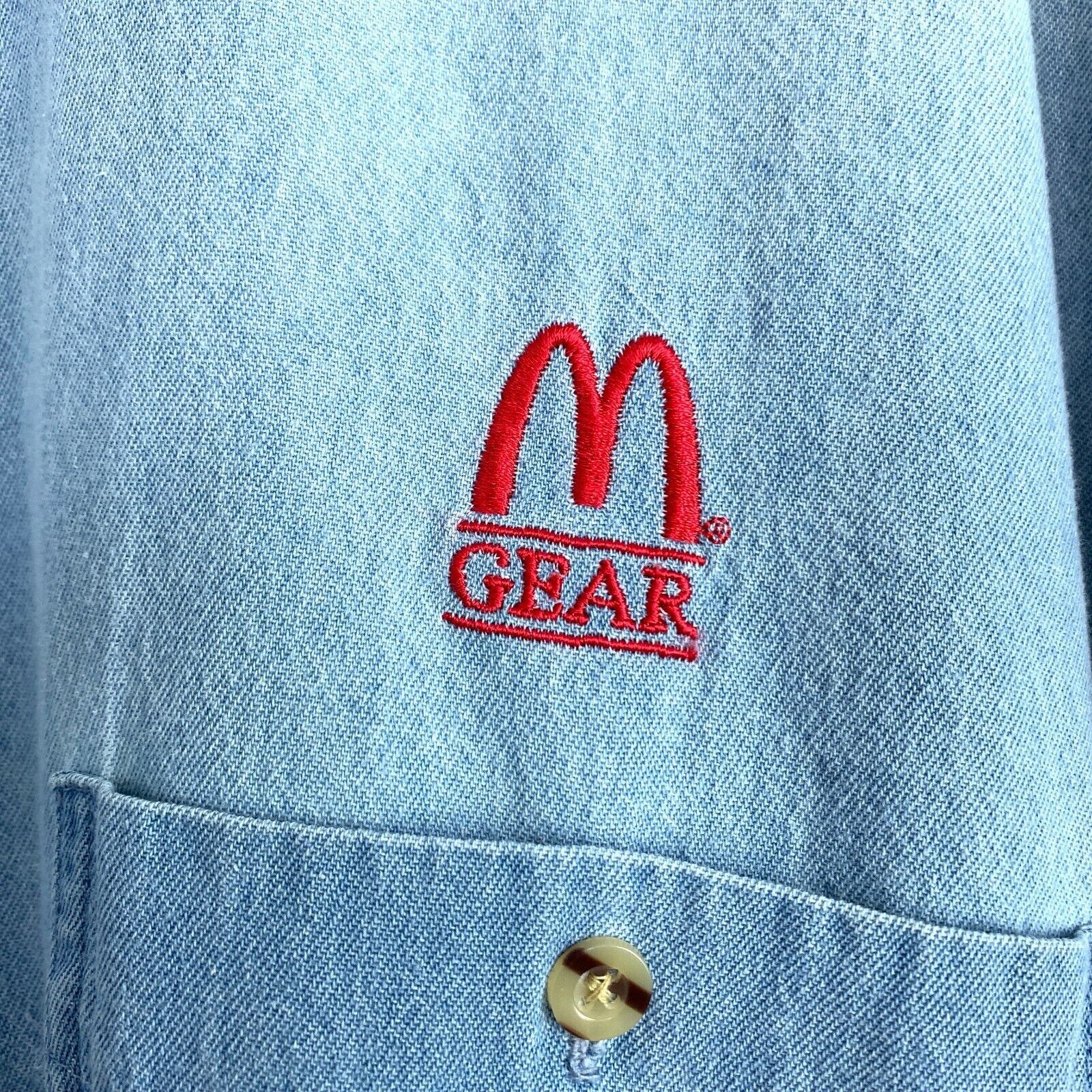 Other McDonalds M Gear Vintage 90s Denim Shirt Blue Mens L Size US L / EU 52-54 / 3 - 3 Thumbnail