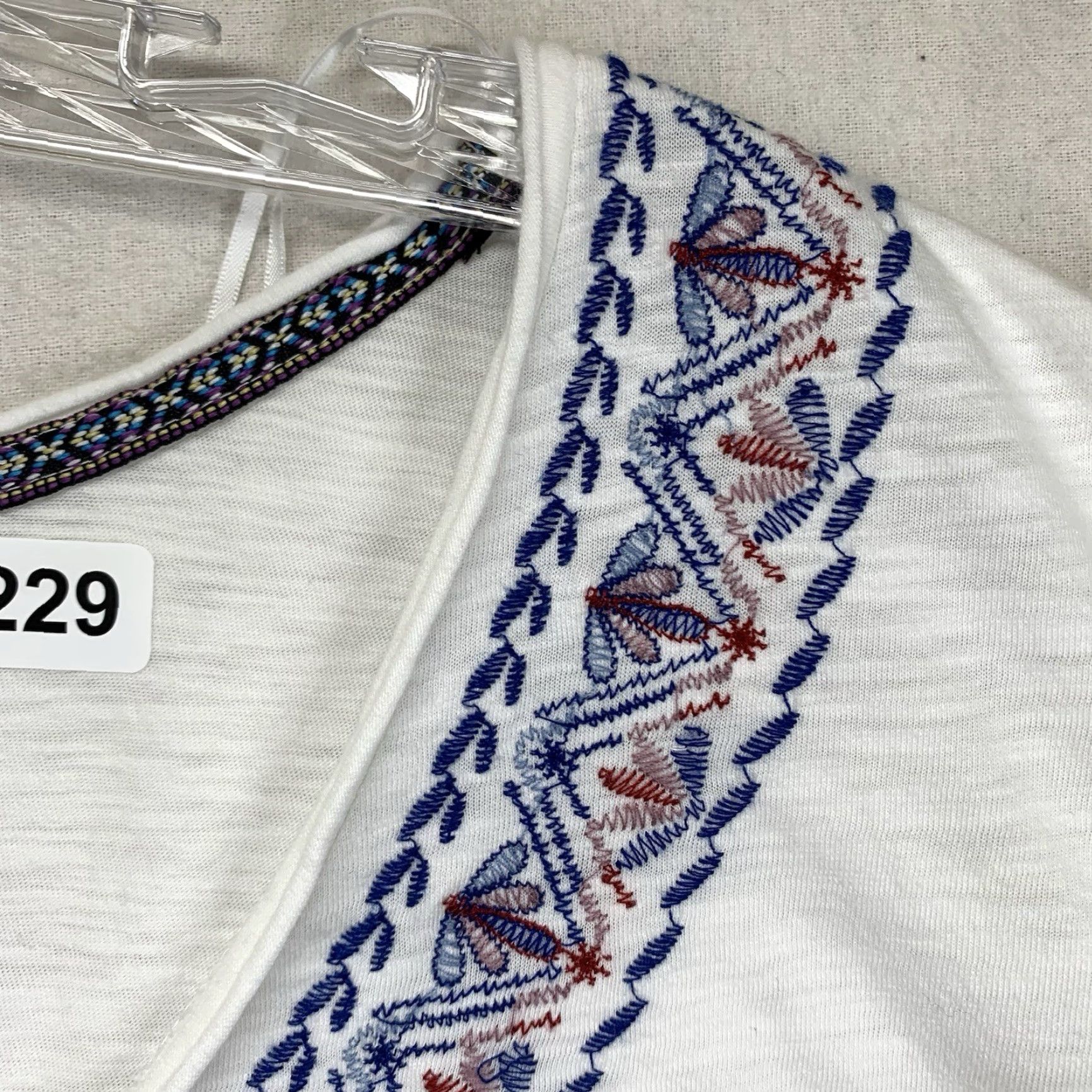 Vintage VINTAGE Knox Rose Women's Blouse 2XL Short Sleeve Floral Embroidered Bohemian Cotton Modal Sheer All Seasons Size XXL / US 16-18 / IT 52-54 - 7 Thumbnail