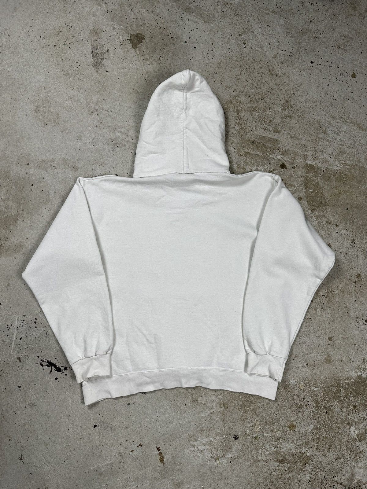 Vintage 1990s White Hooded Sweatshirt, Pro Spirit L/XL, Single selling V Blank Hoodie