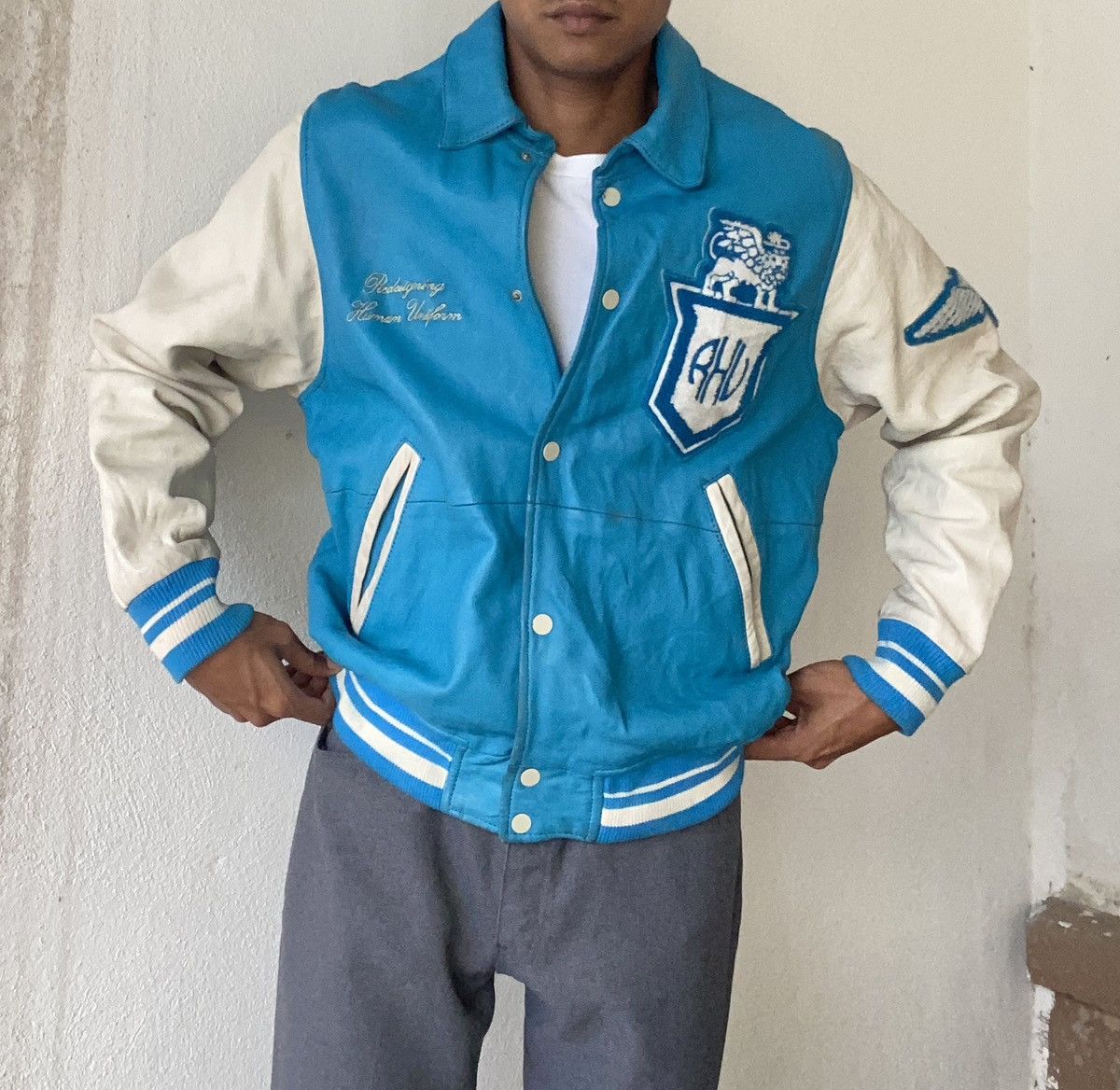 Rhude Zara Rhuigi Varsity Leather Jacket Size US M / EU 48-50 / 2 - 22 Thumbnail