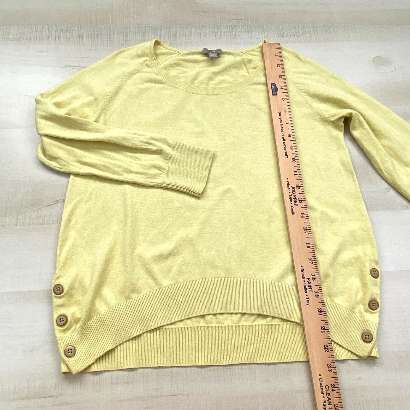 J. Jill J Jill Womens Sweater Small Yellow Silk Cotton Size S / US 4 / IT 40 - 7 Thumbnail