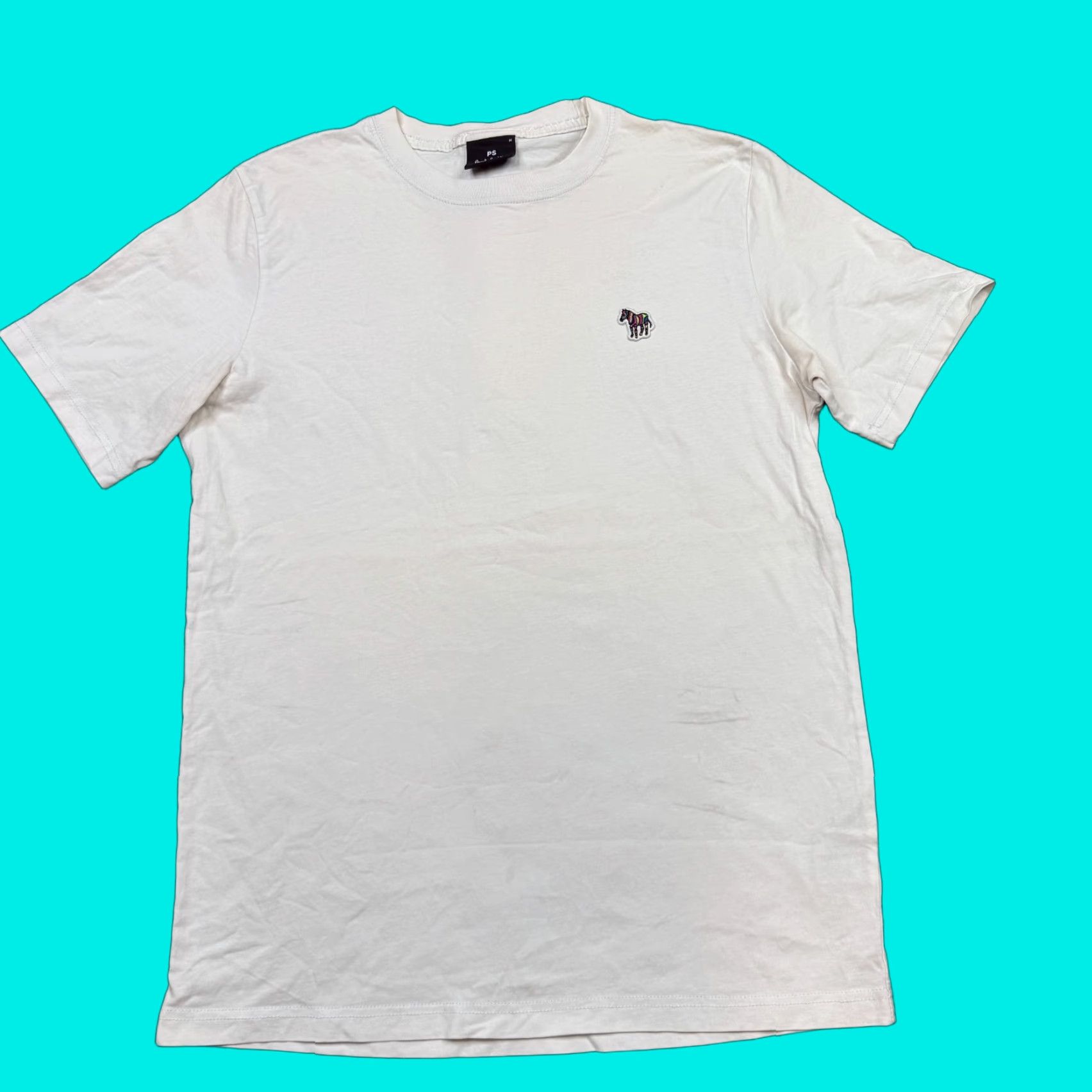 Paul Smith Paul Smith T Shirt Men's M White Short Sleeve Crew Neck Embroidered Cotton Jersey Front Logo Slim Fit Size US M / EU 48-50 / 2 - 1 Thumbnail