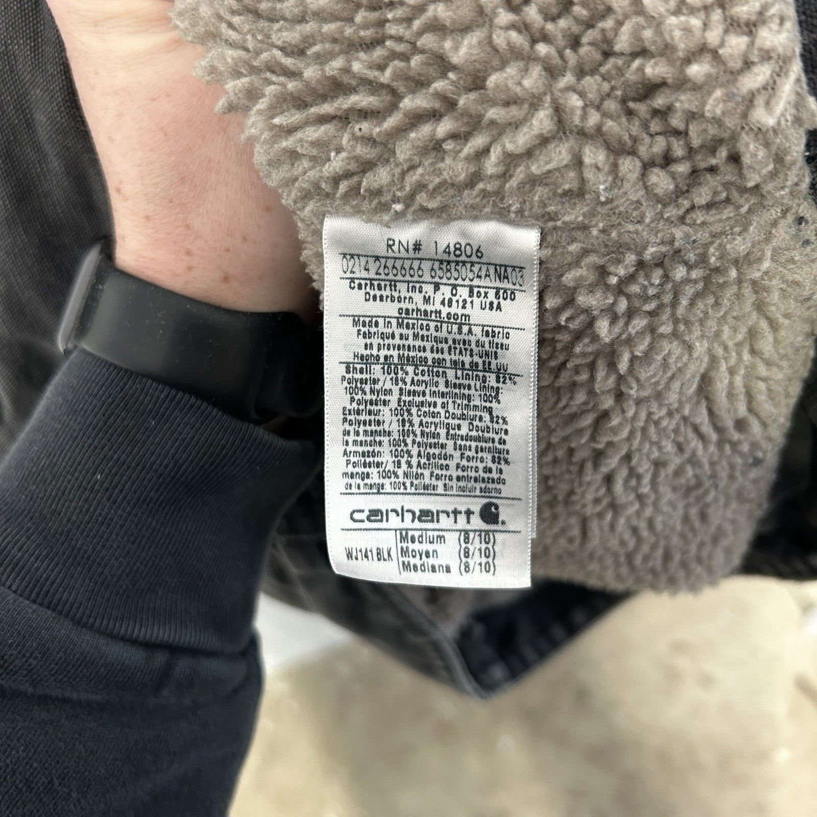 Carhartt Carhartt Sherpa-Lined Hooded Detroit Jacket “Black” WJ141 Size M / US 6-8 / IT 42-44 - 12 Thumbnail