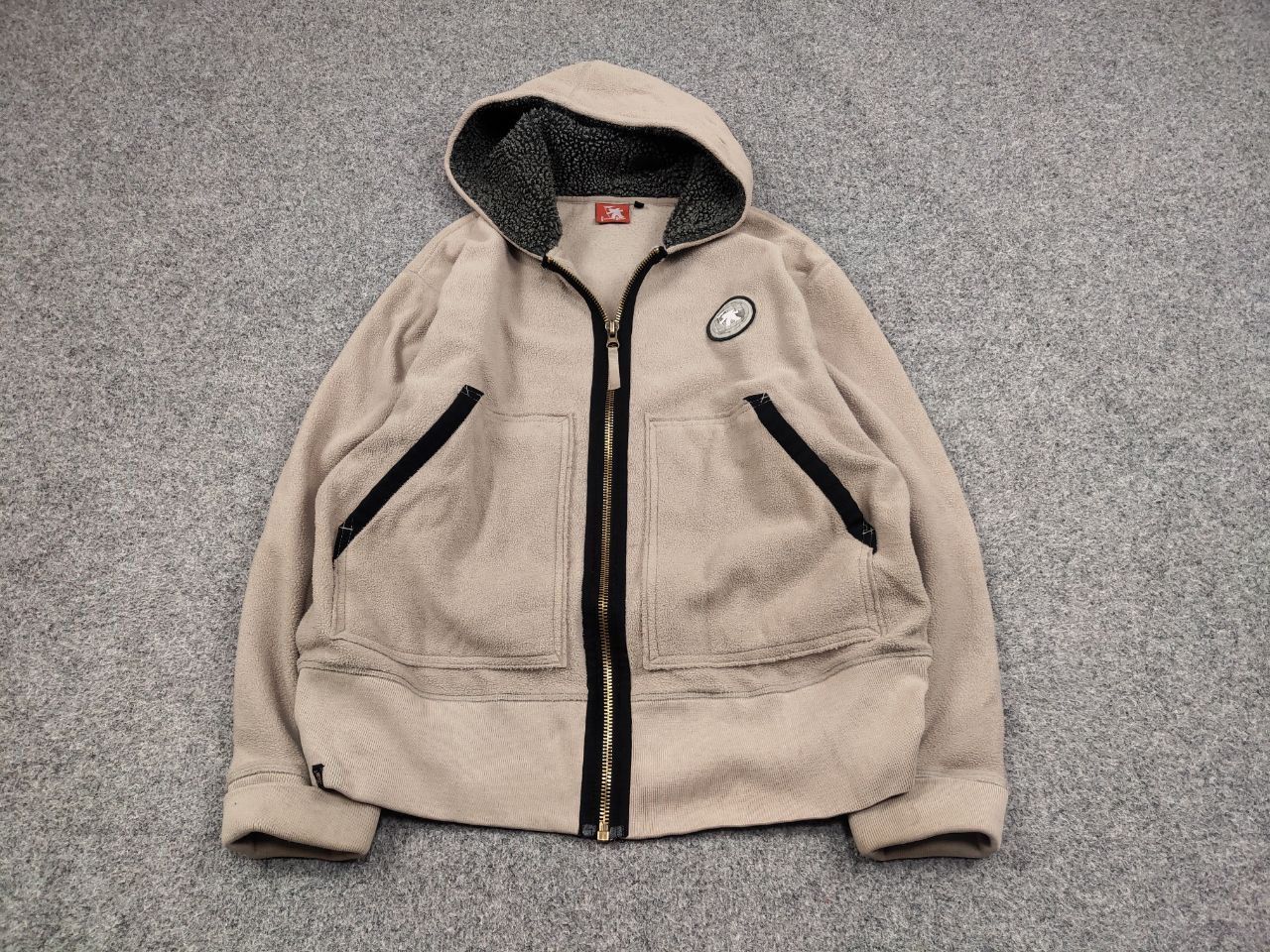 Gotcha Vintage 90's Gotcha Beige Fleece Zip Logo Pocket Hoodie Size US L / EU 52-54 / 3 - 2 Thumbnail