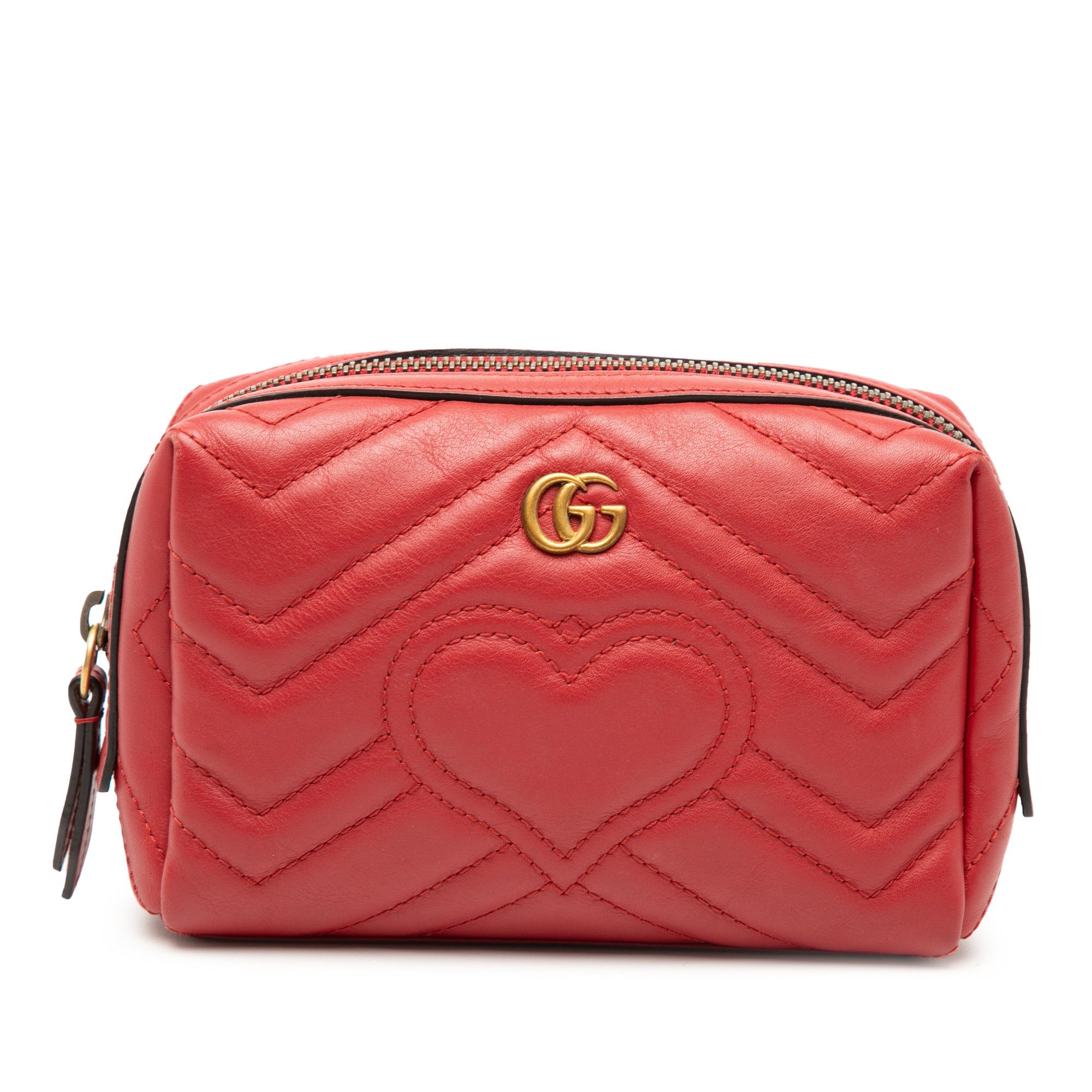 Gucci Gucci GG Marmont Matelasse Leather Heart Cosmetic Case Size ONE SIZE - 1 Thumbnail
