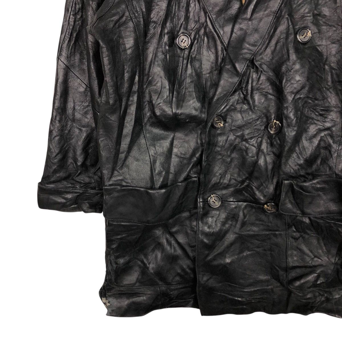 Japanese Brand Artisanal Crinkled Leather Trench Map Lining Issey Miyake Size US M / EU 48-50 / 2 - 5 Thumbnail