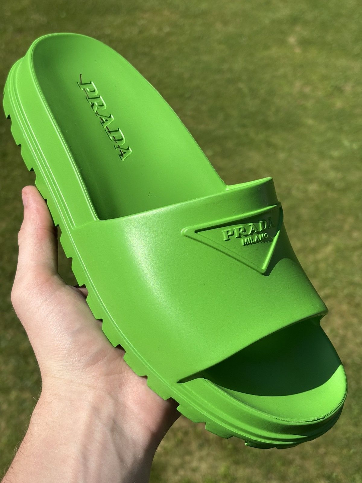 Flip Flops Givenchy Slides Lime Green Givenchy 4G Rubber Pool