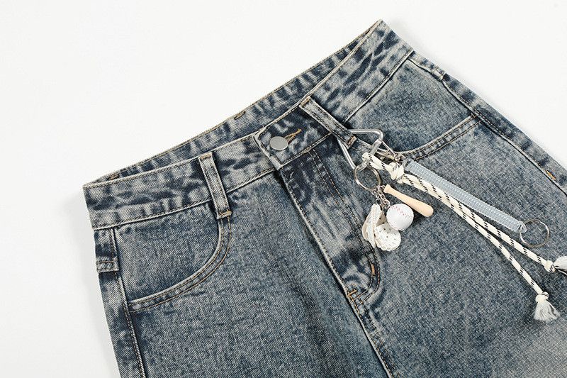 Vintage Retro multi-pocket distressed washed scimitar jeans for men Size US 32 / EU 48 - 3 Thumbnail