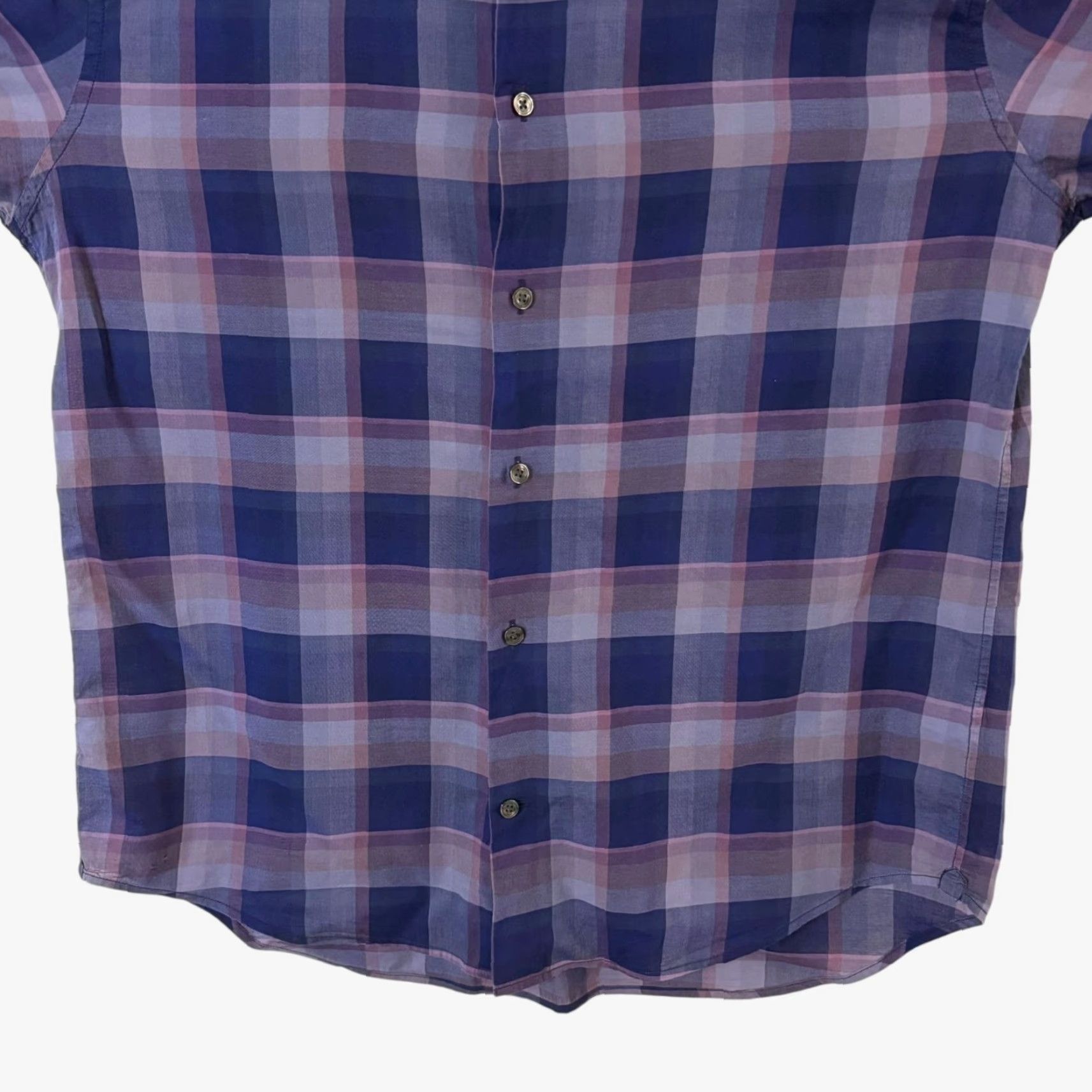 Vince Vince Button-Up Shirt Plaid Long Sleeve Blue 100% Cotton Men’s Large L, Casual Business, Preppy, City Style Size US L / EU 52-54 / 3 - 6 Thumbnail