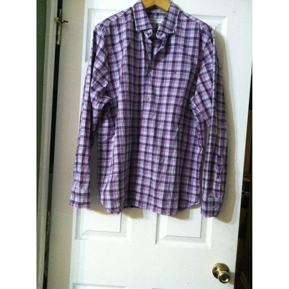 Tommy Bahama TOMMY BAHAMA MENS PURPLE 100%PIMA COTTON CASUAL SHIRT L Size US L / EU 52-54 / 3 - 3 Thumbnail
