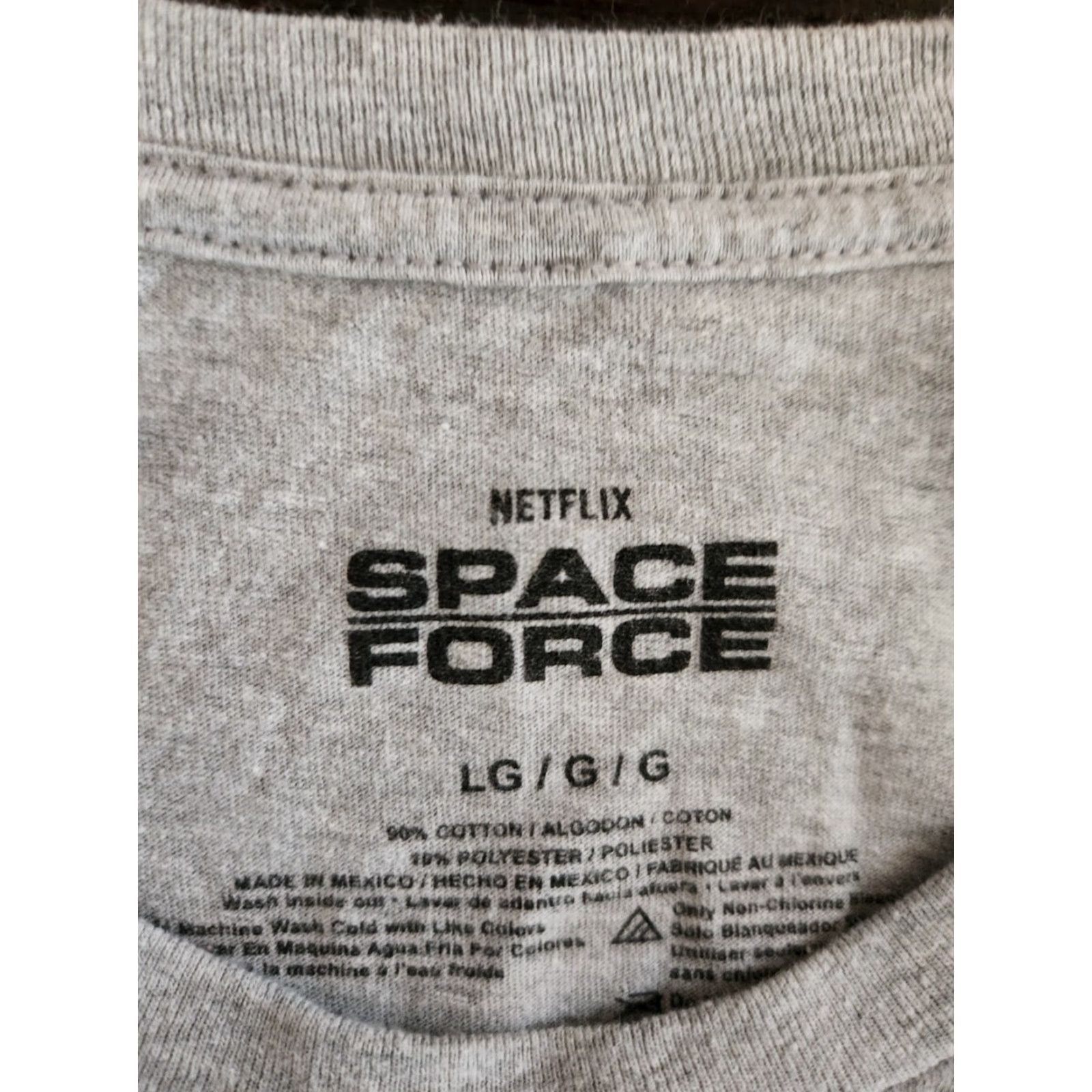 Vintage NETFLIX Space Force Meal Armstrong Gray T-Shirt Mens Large Size L Graphic Tee Logo Short Sleeve Crew Neck Cotton Polyester Size US L / EU 52-54 / 3 - 2 Thumbnail