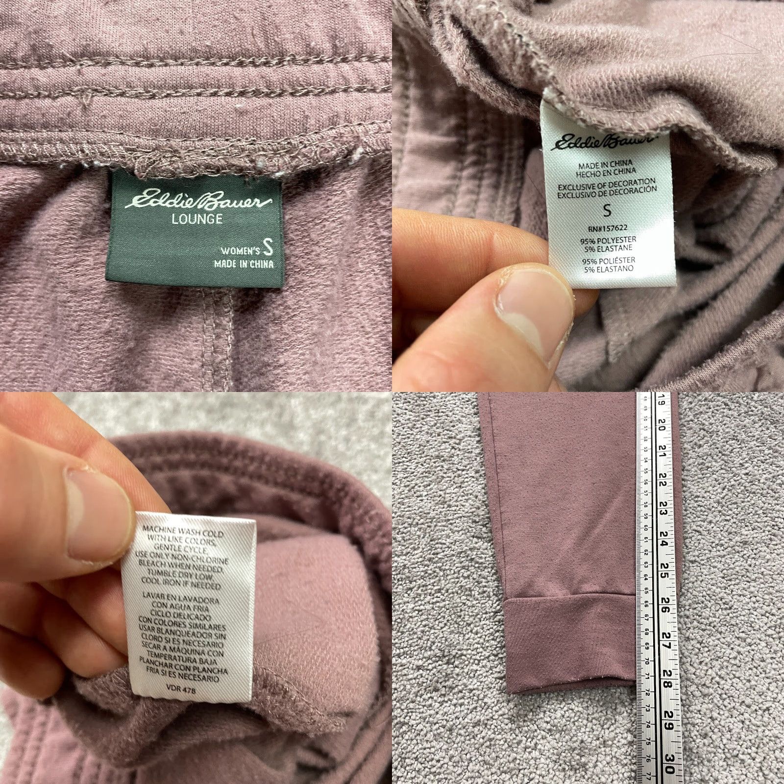 Eddie Bauer Eddie Bauer Sweatpants Womens Small Old Rose Tapered Leg Casual 29x28 Size 28" / US 6 / IT 42 - 8 Thumbnail