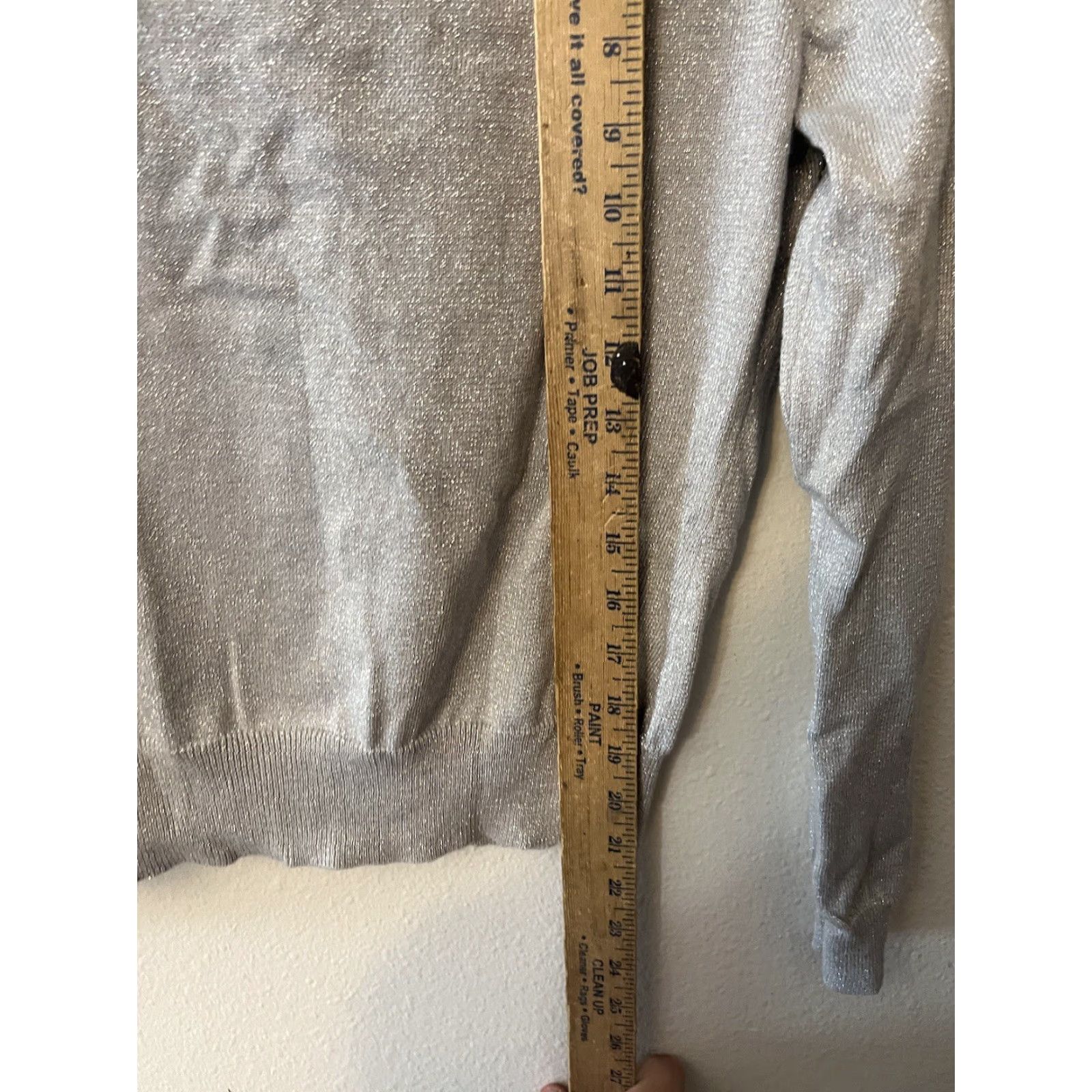 CO New York & Company Cardigan Women Adult Medium Gray Cotton Blend Knit Button Sweater Size M / US 6-8 / IT 42-44 - 4 Thumbnail