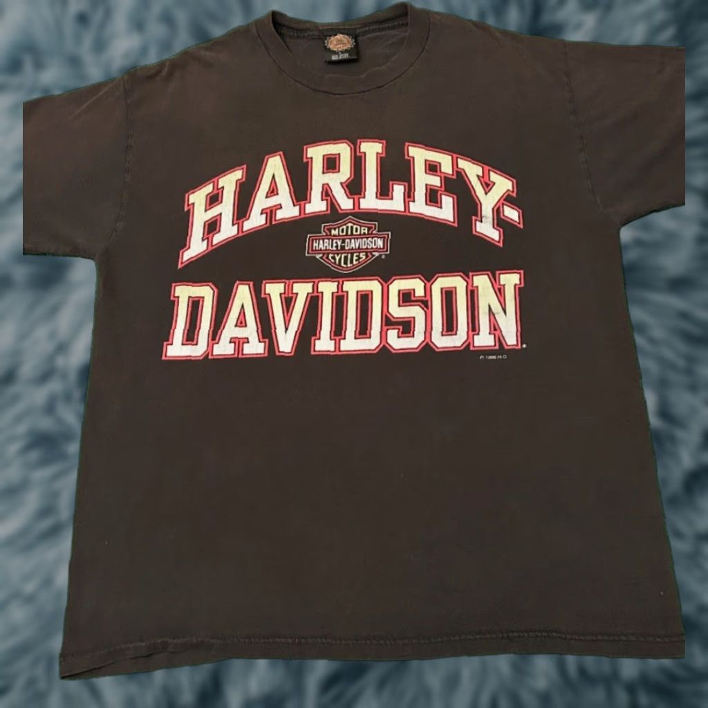 Harley Davidson VINTAGE Harley-Davidson Biker Big Logo Las Vegas 1996 VTG Shirt Mens Large L Black 90s Motorbike USA 1990-1999 Shirt Mens Size US L / EU 52-54 / 3 - 1 Thumbnail