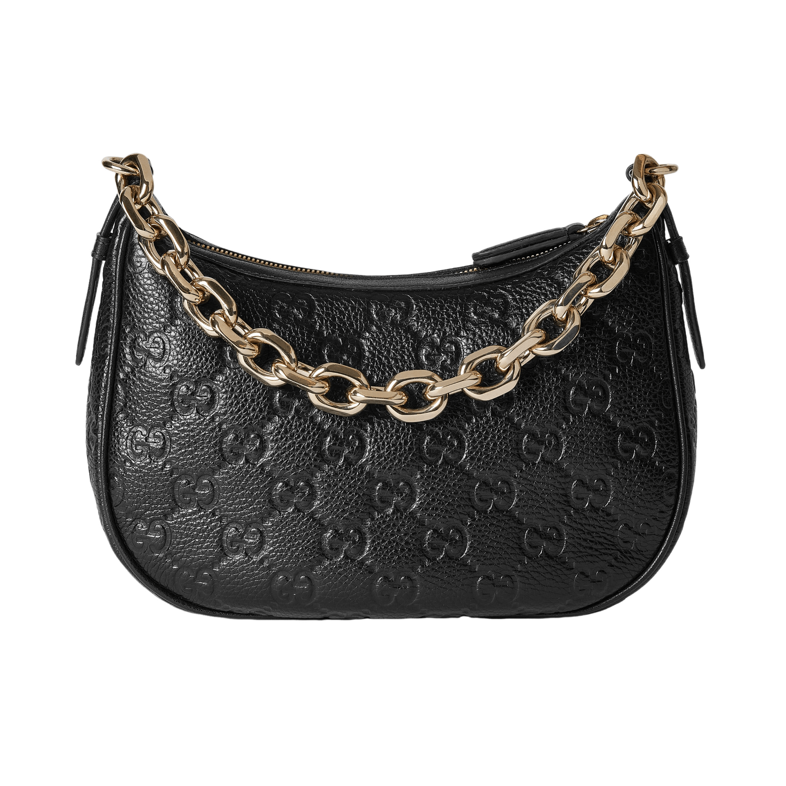 Gucci GUCCI GG Medium Black Leather Shoulder Bag New Auth Size ONE SIZE - 6 Thumbnail