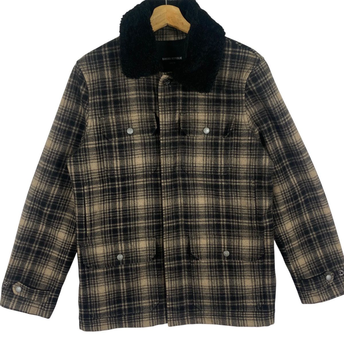 Banana Republic Banana Republic Wool Plaid Button Jacket M Size Brown/Black Size US M / EU 48-50 / 2 - 4 Thumbnail