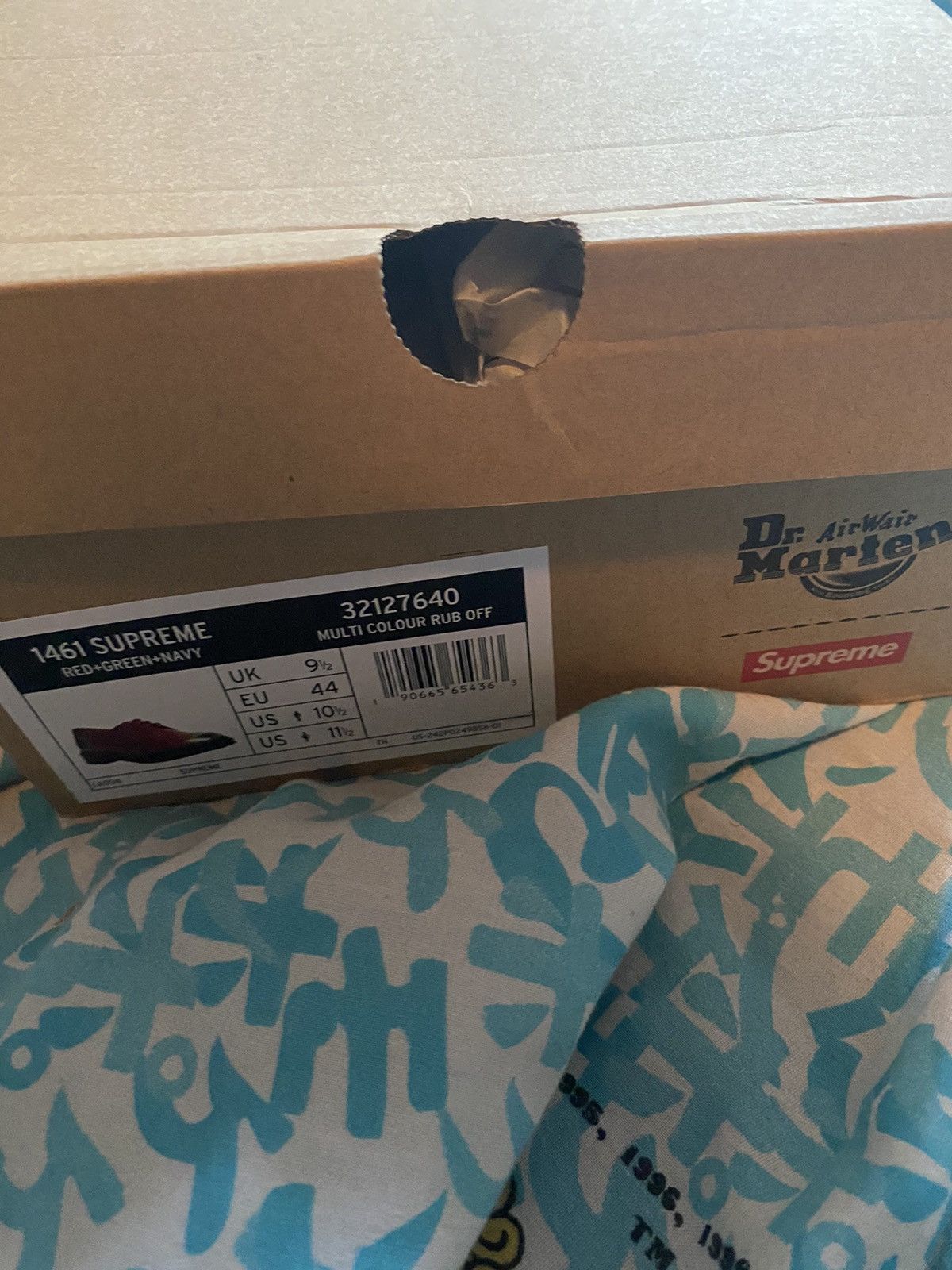 Dr. Martens × Supreme Supreme Dr. Martens 1461 3-Eye Shoe Wear Away Pack Red Size US 10.5 / EU 43-44 - 8 Thumbnail
