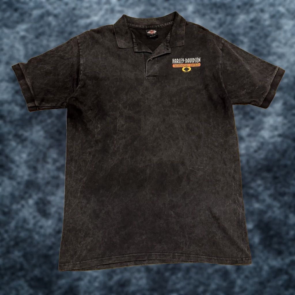 Harley Davidson VINTAGE Harley-Davidson Polo Shirt Men's Large L/XL Illinois 90s Gray Cotton Short Sleeve Collared 100% Cotton Biker Motorcycle 90s Size US L / EU 52-54 / 3 - 1 Thumbnail