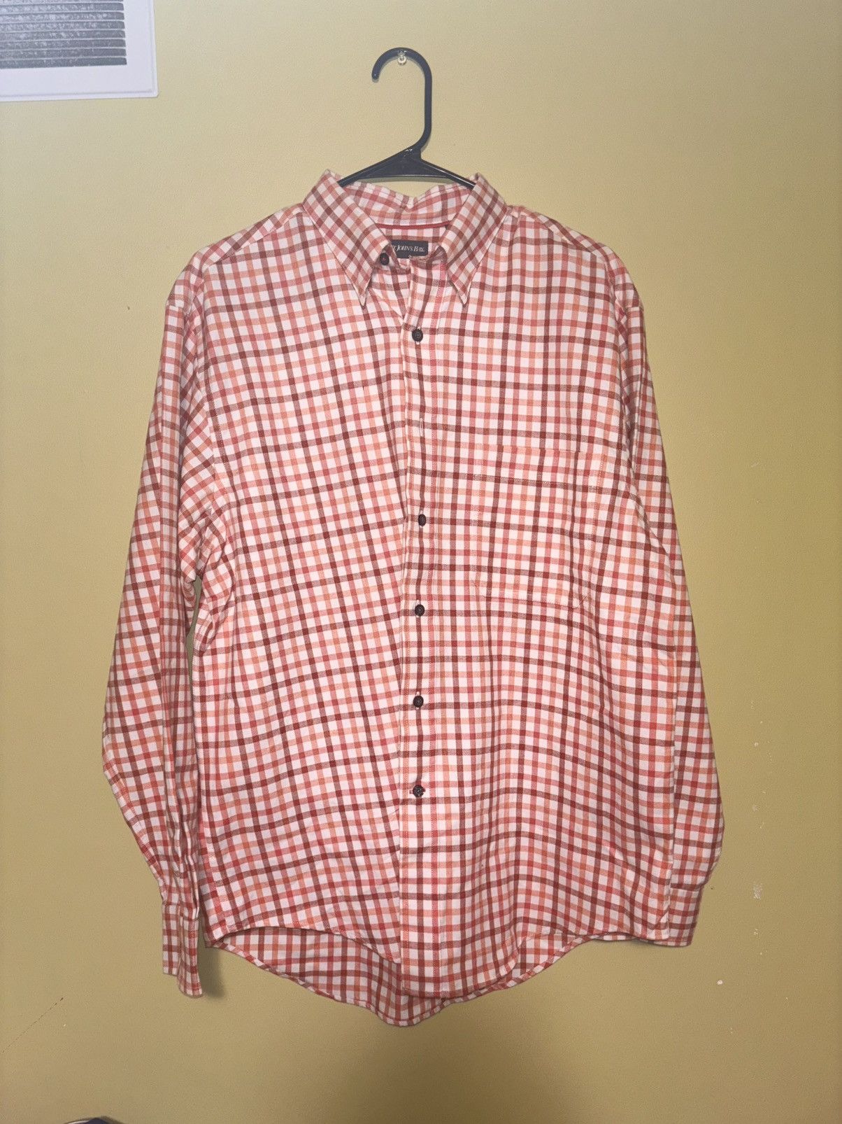 St. Johns Bay St Johns Bay Shirt Mens M Orange Plaid Long Sleeve Flannel Size US M / EU 48-50 / 2 - 1 Thumbnail
